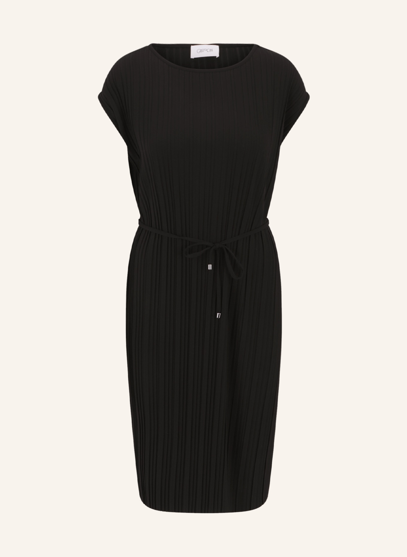 CARTOON Pleated dress in jersey, Color: BLACK (Image 1)