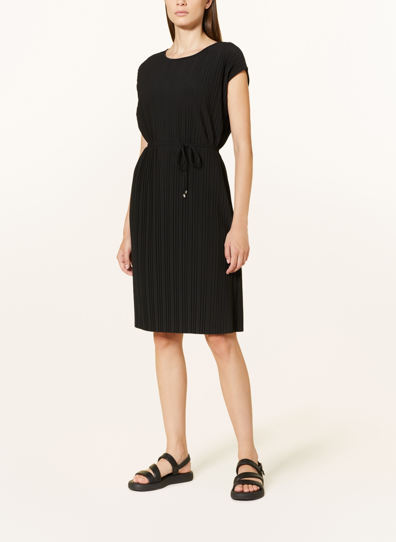 CARTOON Pleated dress in jersey, Color: BLACK (Image 2)