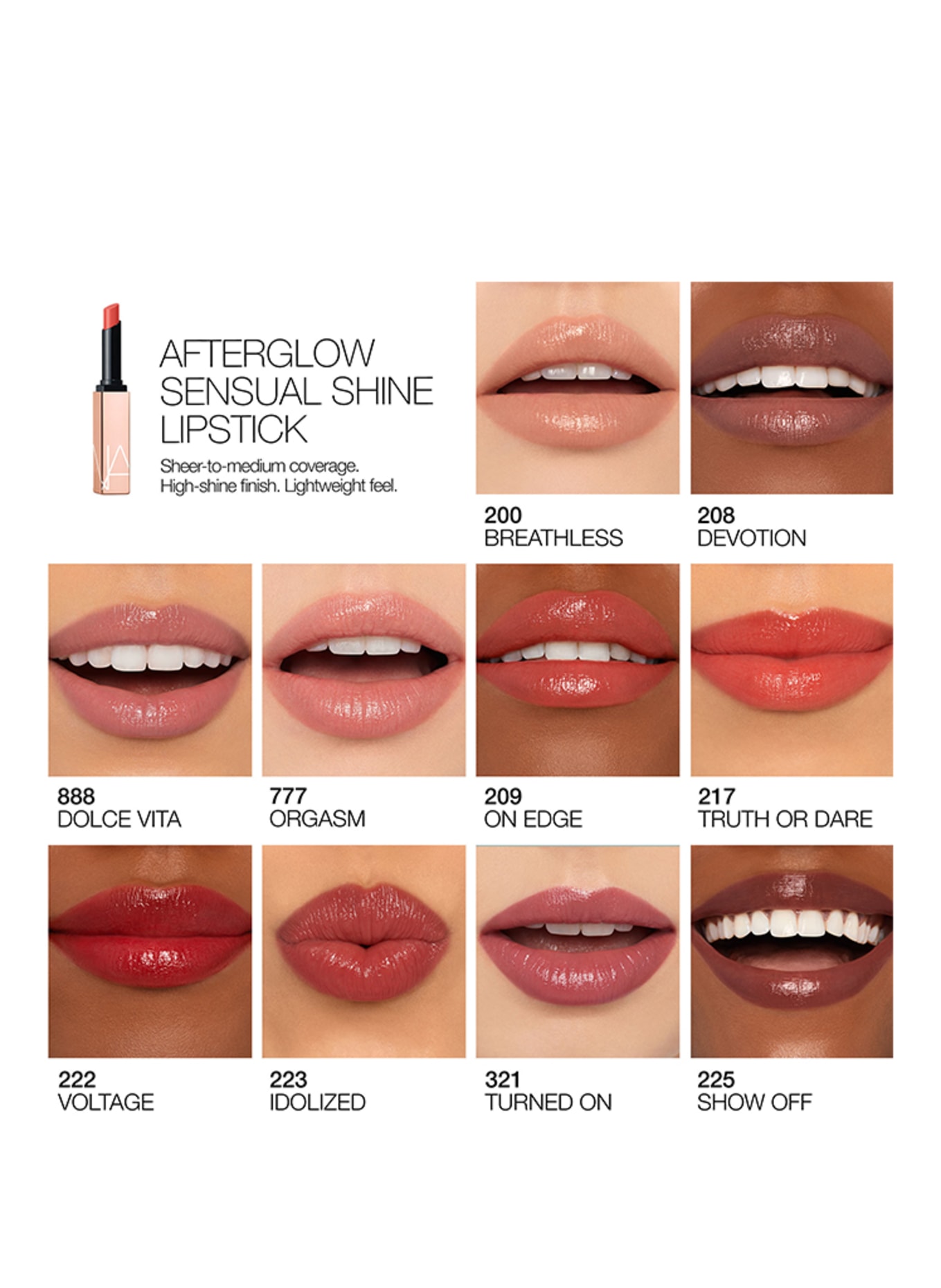 NARS AFTERGLOW SENSUAL SHINE LIPSTICK: ORGASM