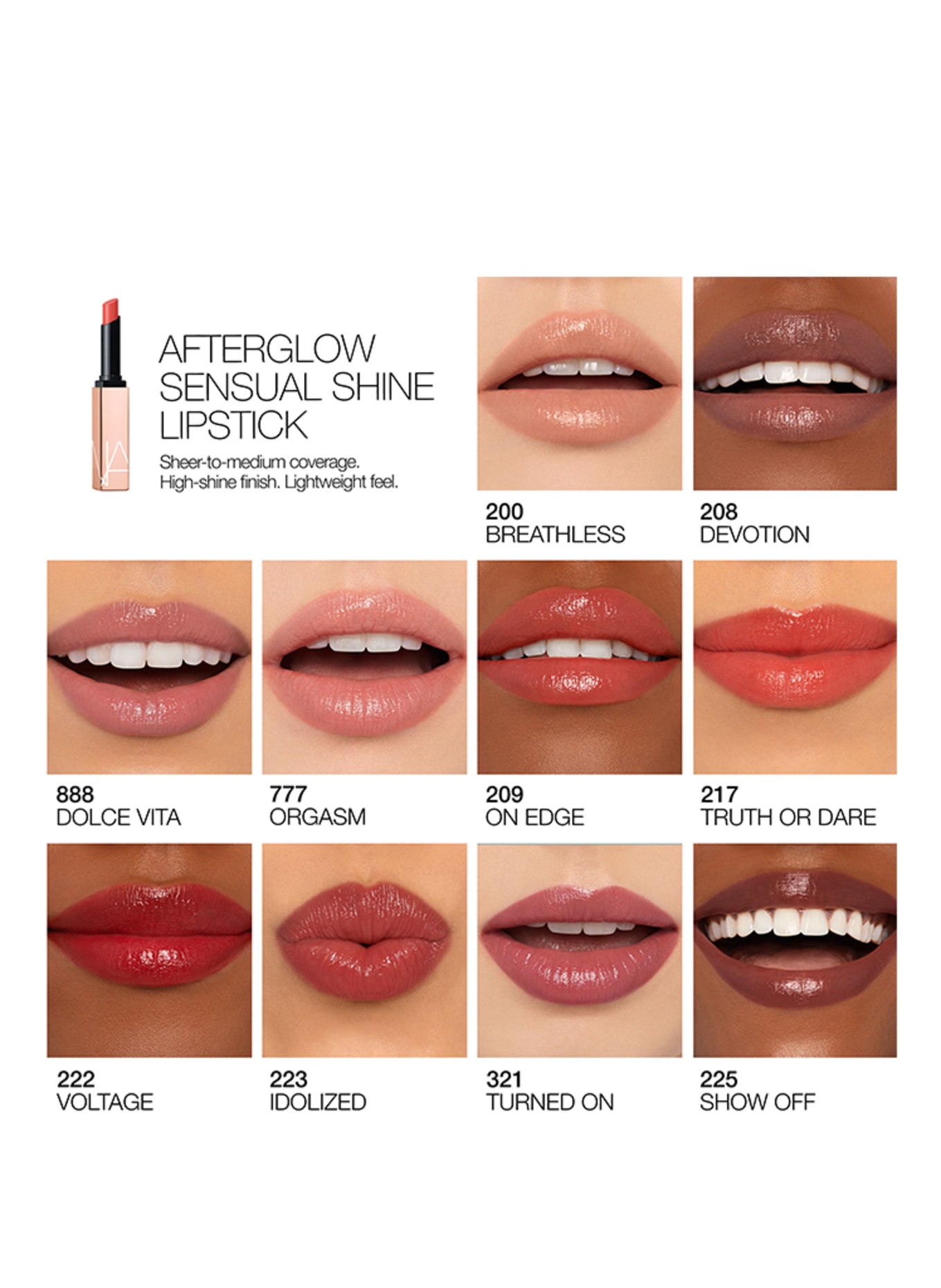 NARS AFTERGLOW SENSUAL SHINE LIPSTICK: ON EDGE