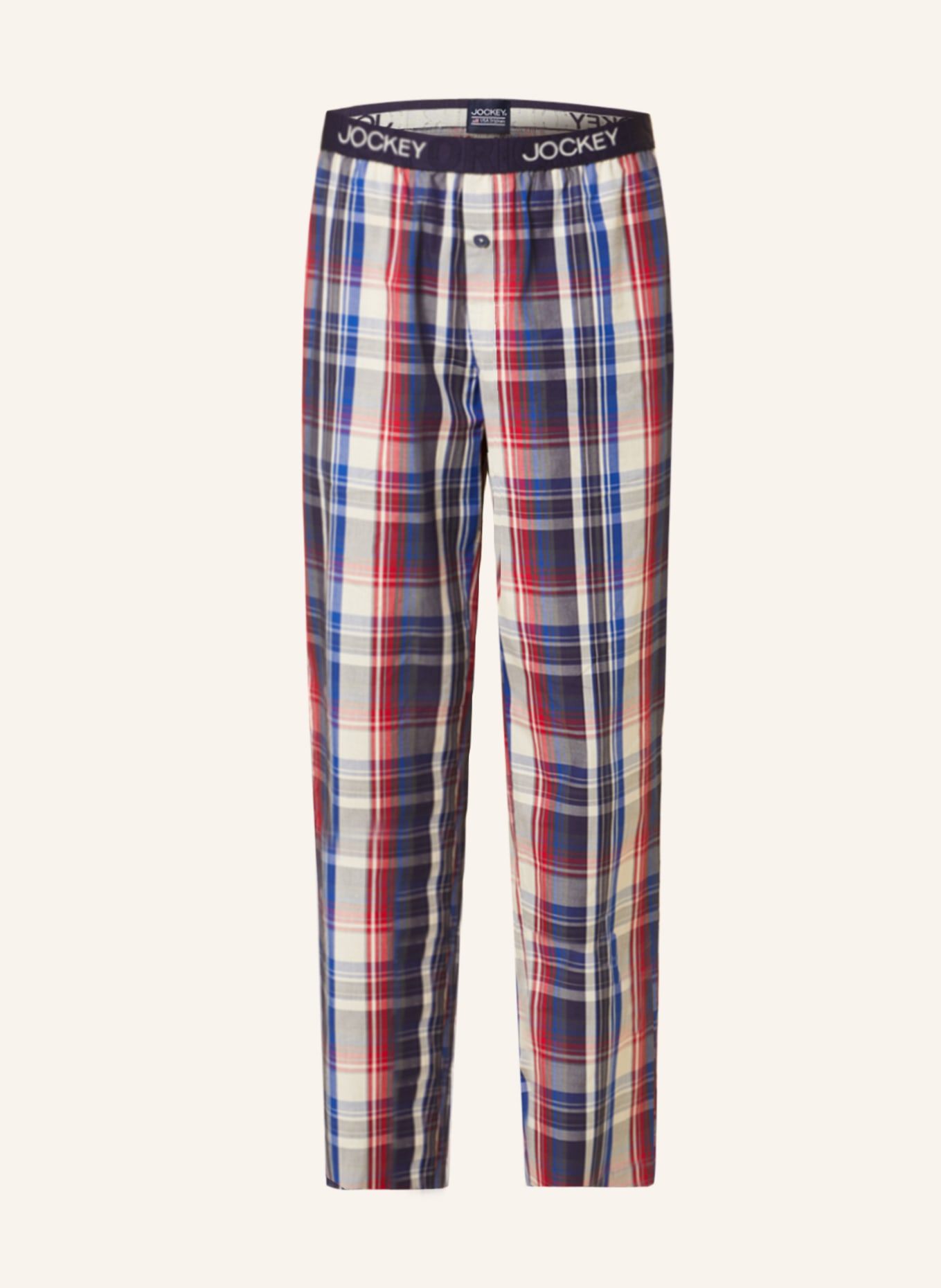 JOCKEY Spodnie od piżamy EVERDAY SOFT WASH, Kolor: NIEBIESKI/ CZERWONY/ ECRU (Obrazek 1)