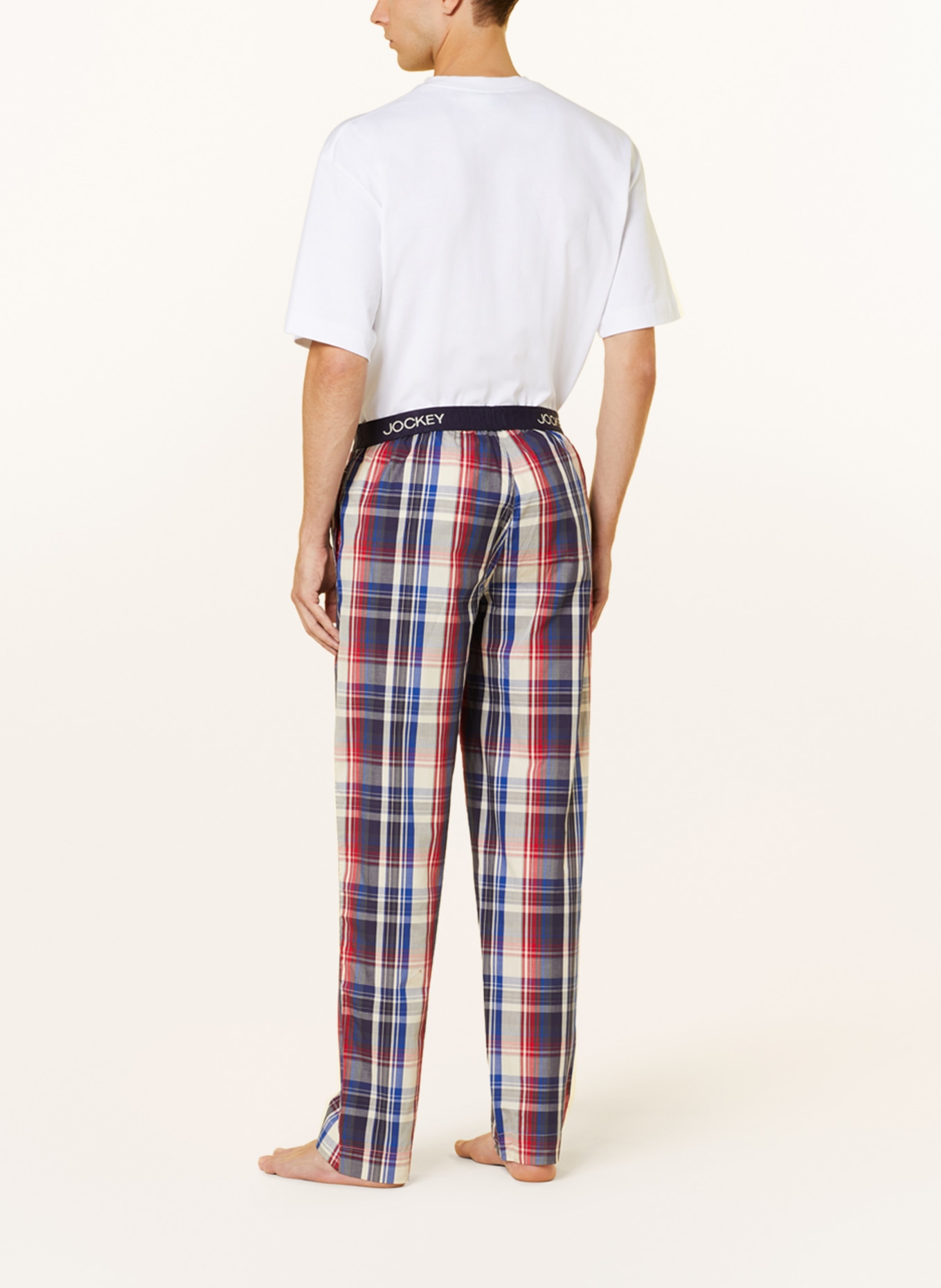 JOCKEY Spodnie od piżamy EVERDAY SOFT WASH, Kolor: NIEBIESKI/ CZERWONY/ ECRU (Obrazek 3)