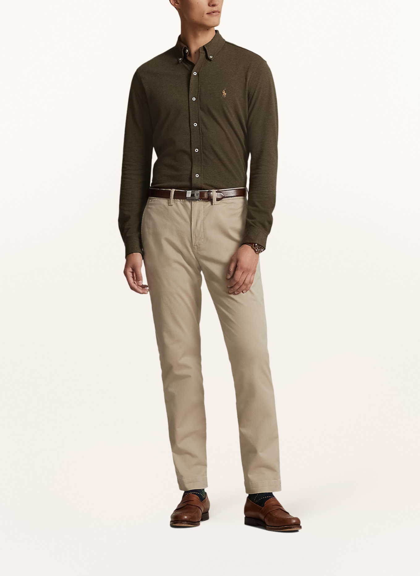 POLO RALPH LAUREN Piqué shirt custom fit, Color: OLIVE (Image 2)