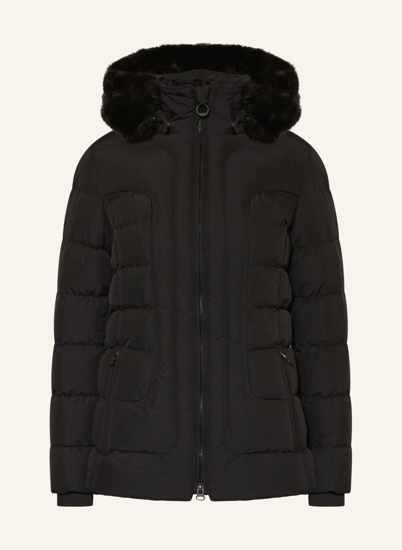 WELLENSTEYN Steppjacke BELVITESSE MEDIUM mit abnehmbarem Kunstfell: SCHWARZ