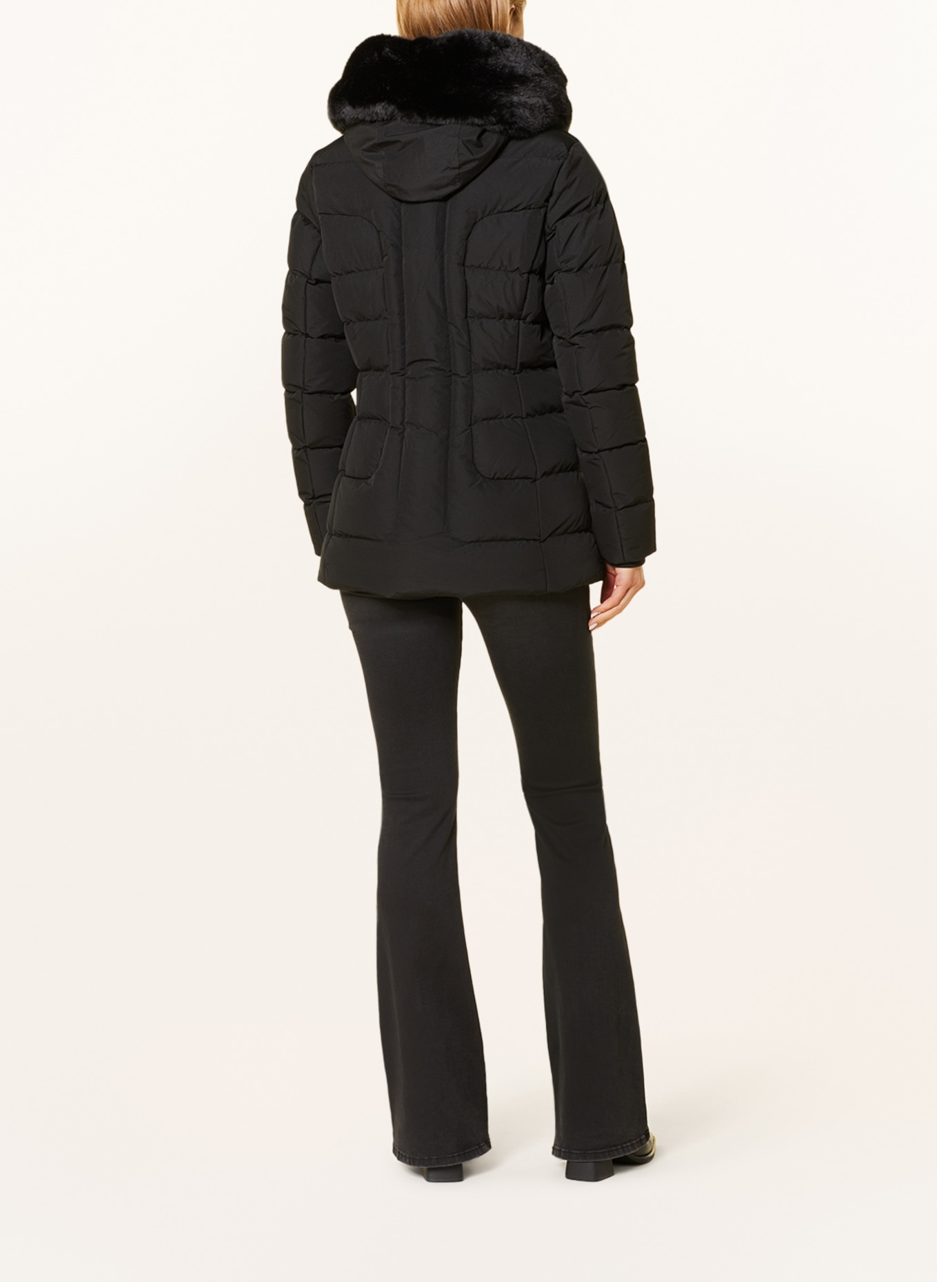 WELLENSTEYN Steppjacke BELVITESSE MEDIUM mit abnehmbarem Kunstfell: SCHWARZ