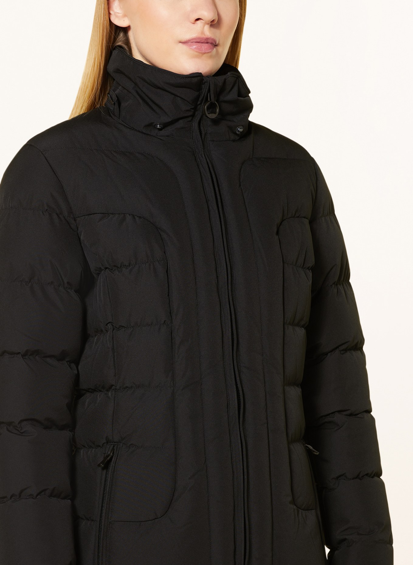 WELLENSTEYN Steppjacke BELVITESSE MEDIUM mit abnehmbarem Kunstfell: SCHWARZ