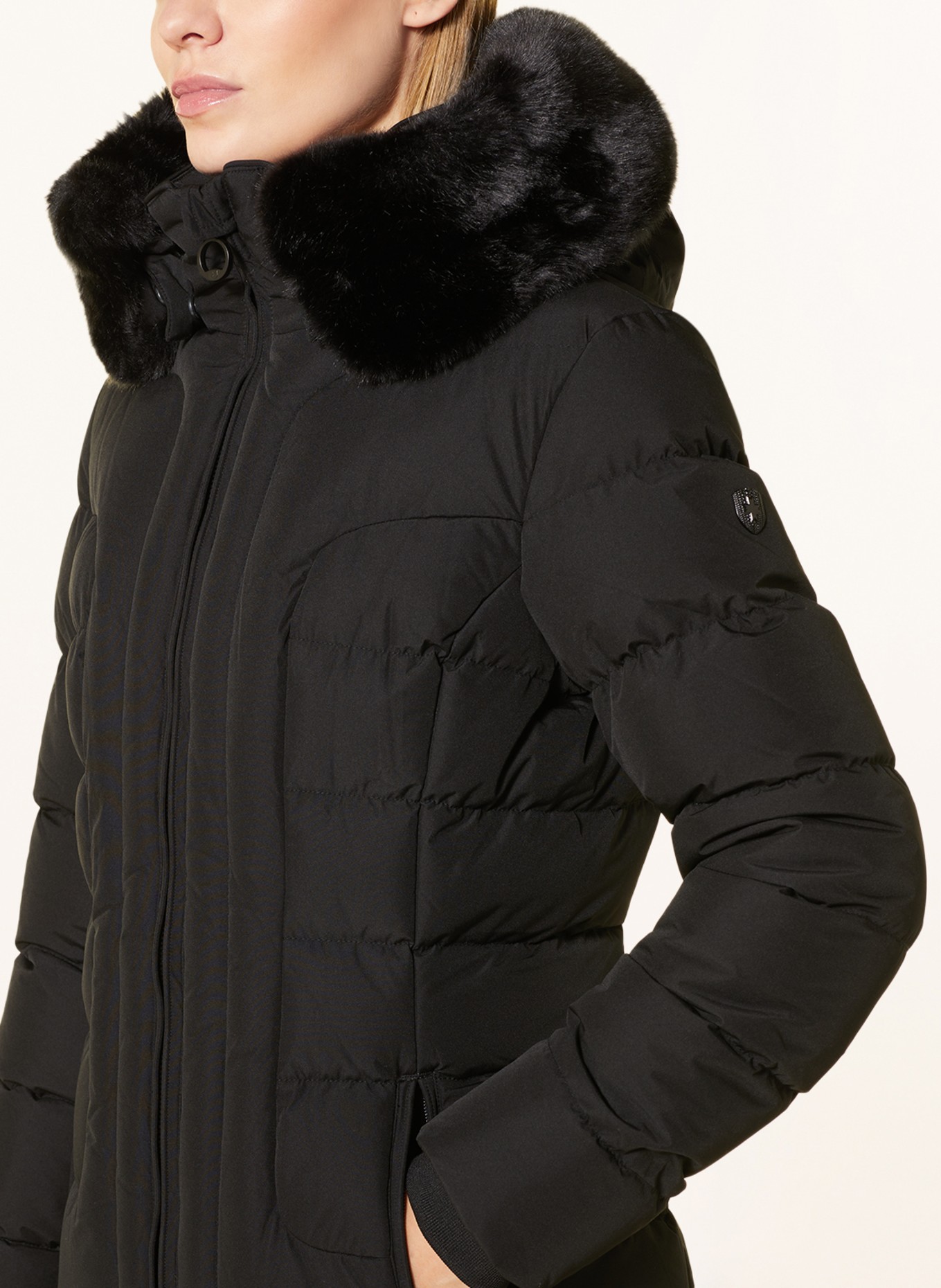 WELLENSTEYN Steppjacke BELVITESSE MEDIUM mit abnehmbarem Kunstfell: SCHWARZ