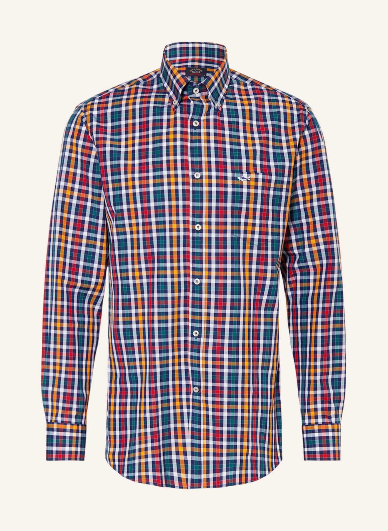 PAUL & SHARK Shirt slim fit, Color: DARK BLUE/ RED/ GREEN (Image 1)