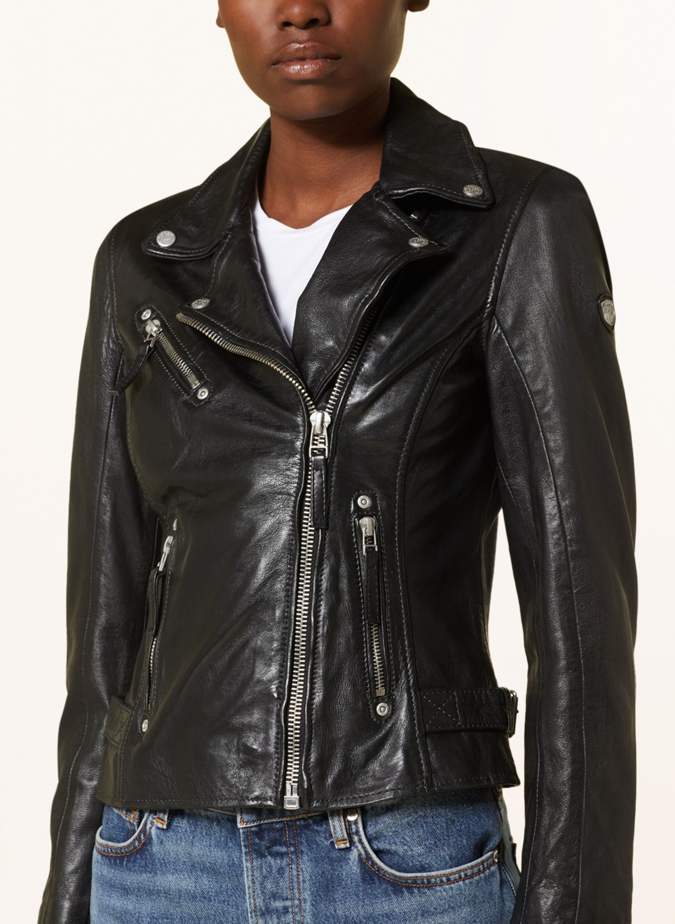 gipsy Leather jacket, Color: BLACK (Image 4)