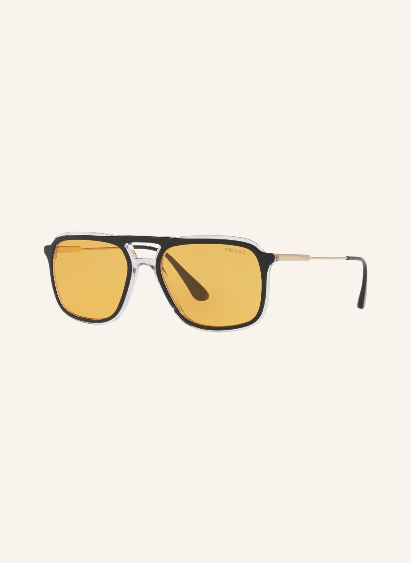 PRADA Sunglasses PR06VS, Color: 2AF0B7 - BLACK/YELLOW (Image 1)