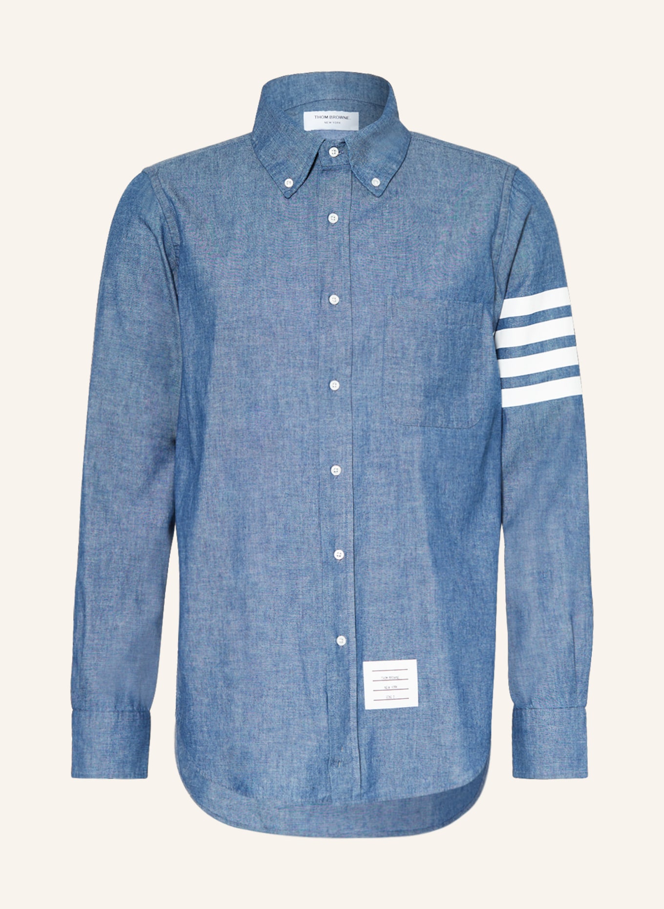 THOM BROWNE. Shirt straight fit, Color: BLUE (Image 1)