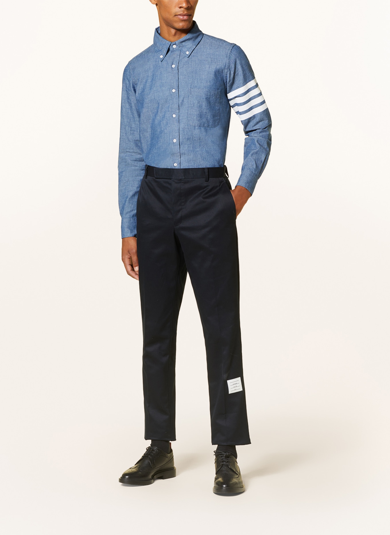 THOM BROWNE. Shirt straight fit, Color: BLUE (Image 3)
