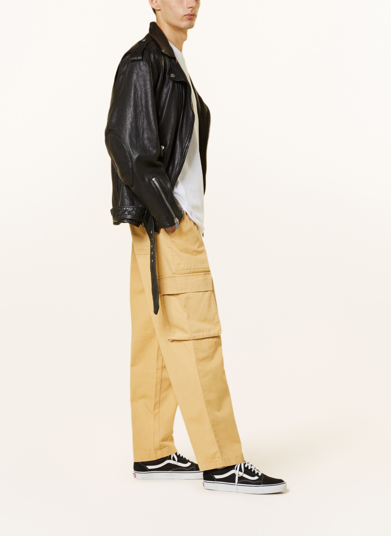 Satin Multi Pocket Long Cargo Pants - Yellow - Swank A Posh