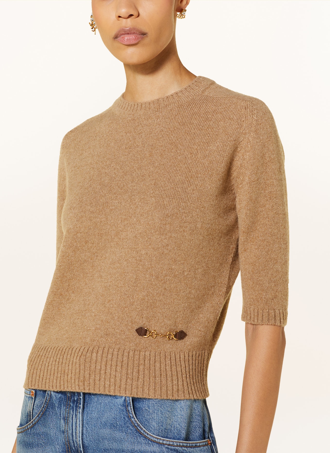 GUCCI Knit shirt in cashmere, Color: BEIGE (Image 4)