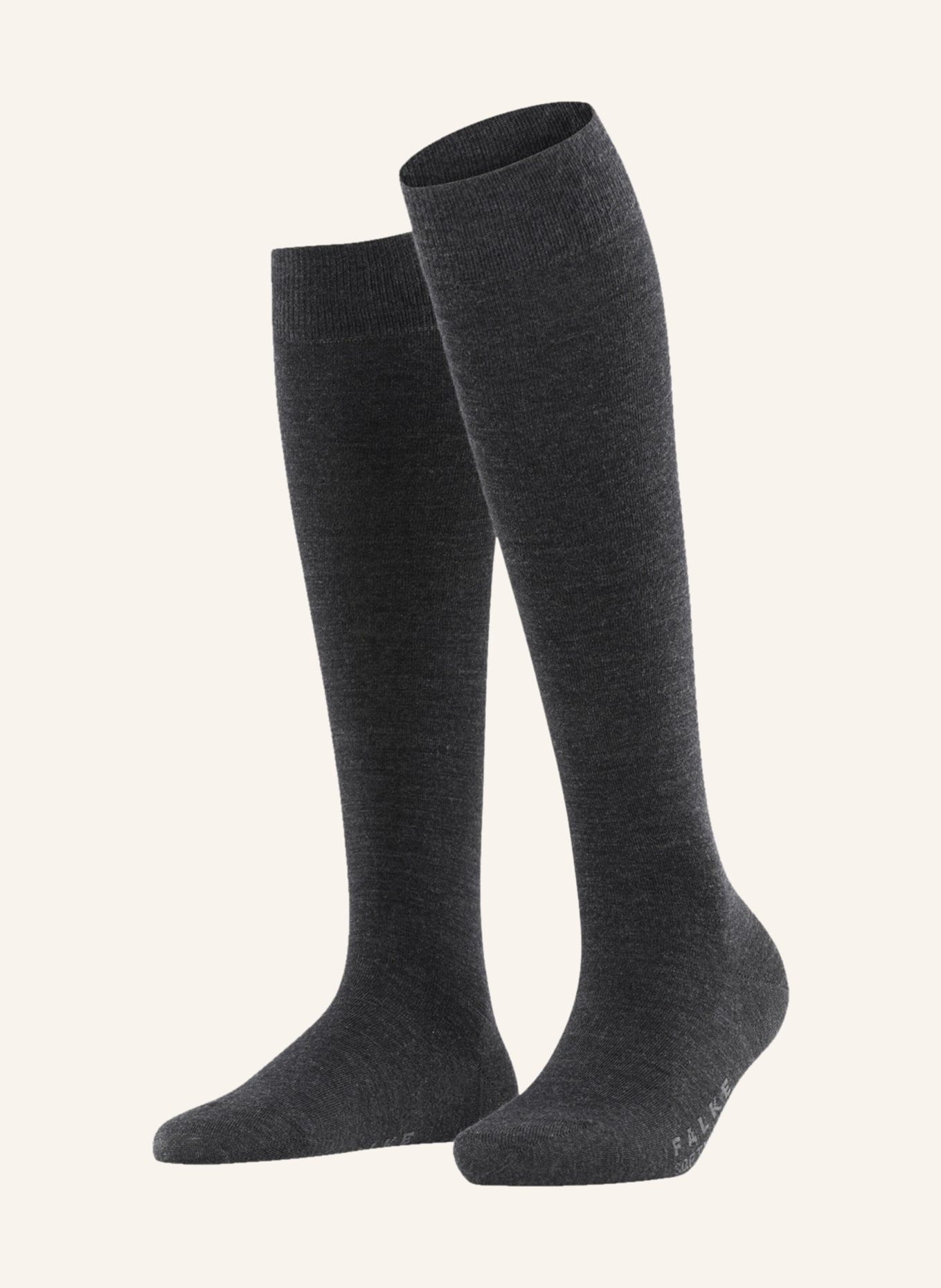 FALKE Knee high stockings SOFTMERINO with merino wool, Color: 3089 ANTHRA.MEL (Image 1)