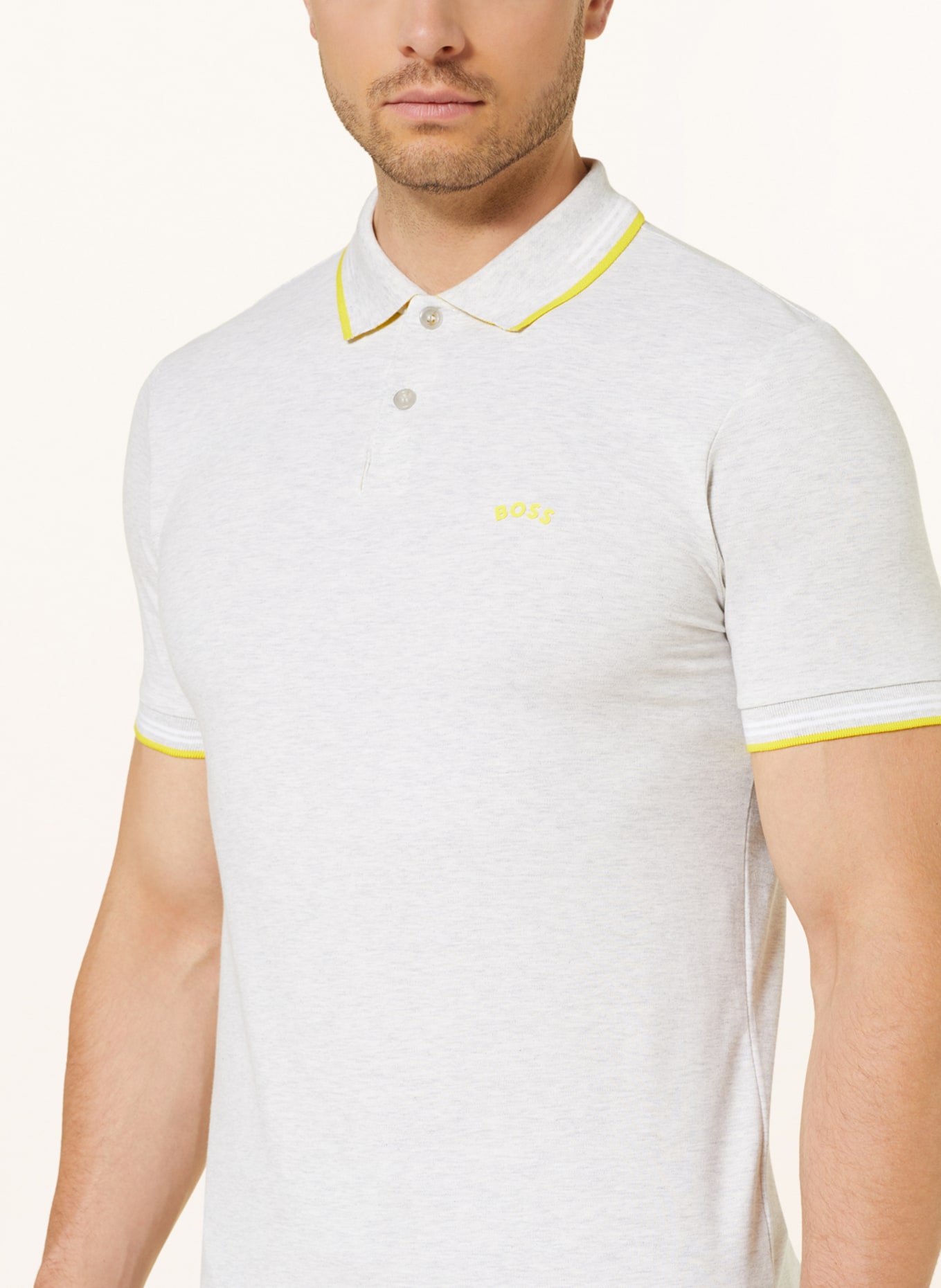 BOSS Jersey polo shirt PAUL Slim Fit, Color: LIGHT GRAY (Image 4)