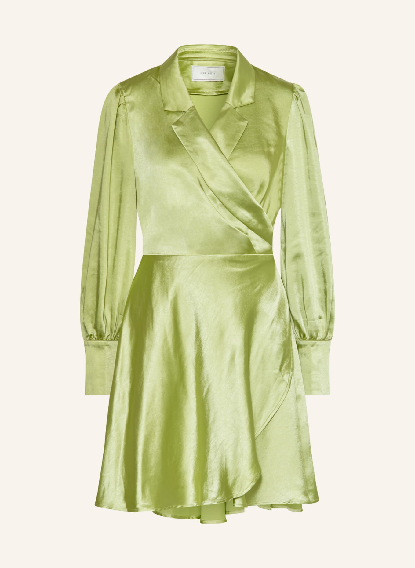 NEO NOIR Wrap dress DAWN made of satin, Color: LIGHT GREEN (Image 1)