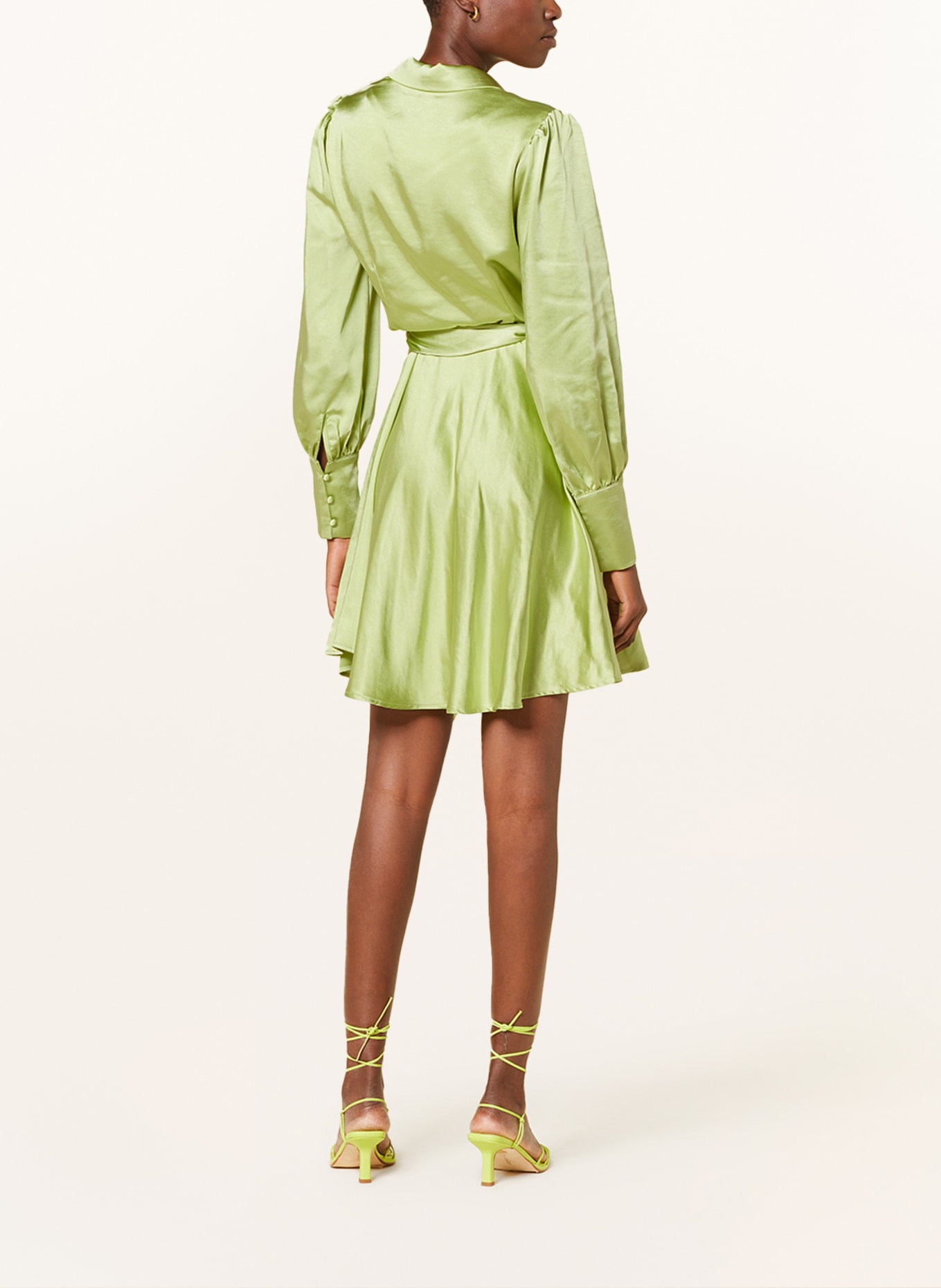 NEO NOIR Wrap dress DAWN made of satin, Color: LIGHT GREEN (Image 3)