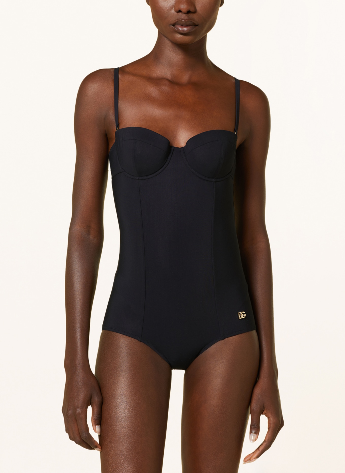 DOLCE & GABBANA Bandeau swimsuit, Color: BLACK (Image 4)