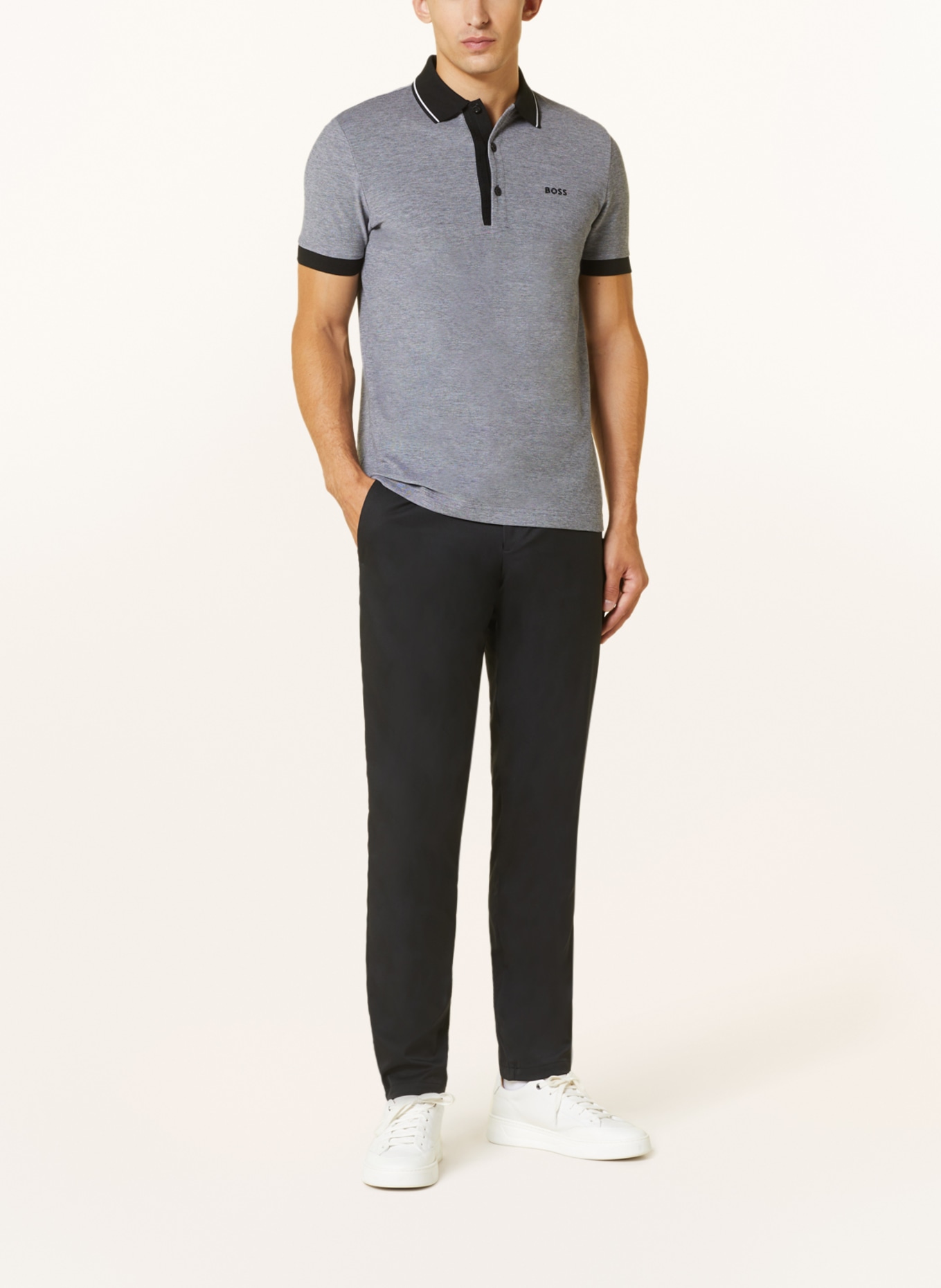 BOSS Functional polo shirt PAULE 4 slim fit, Color: GRAY (Image 2)