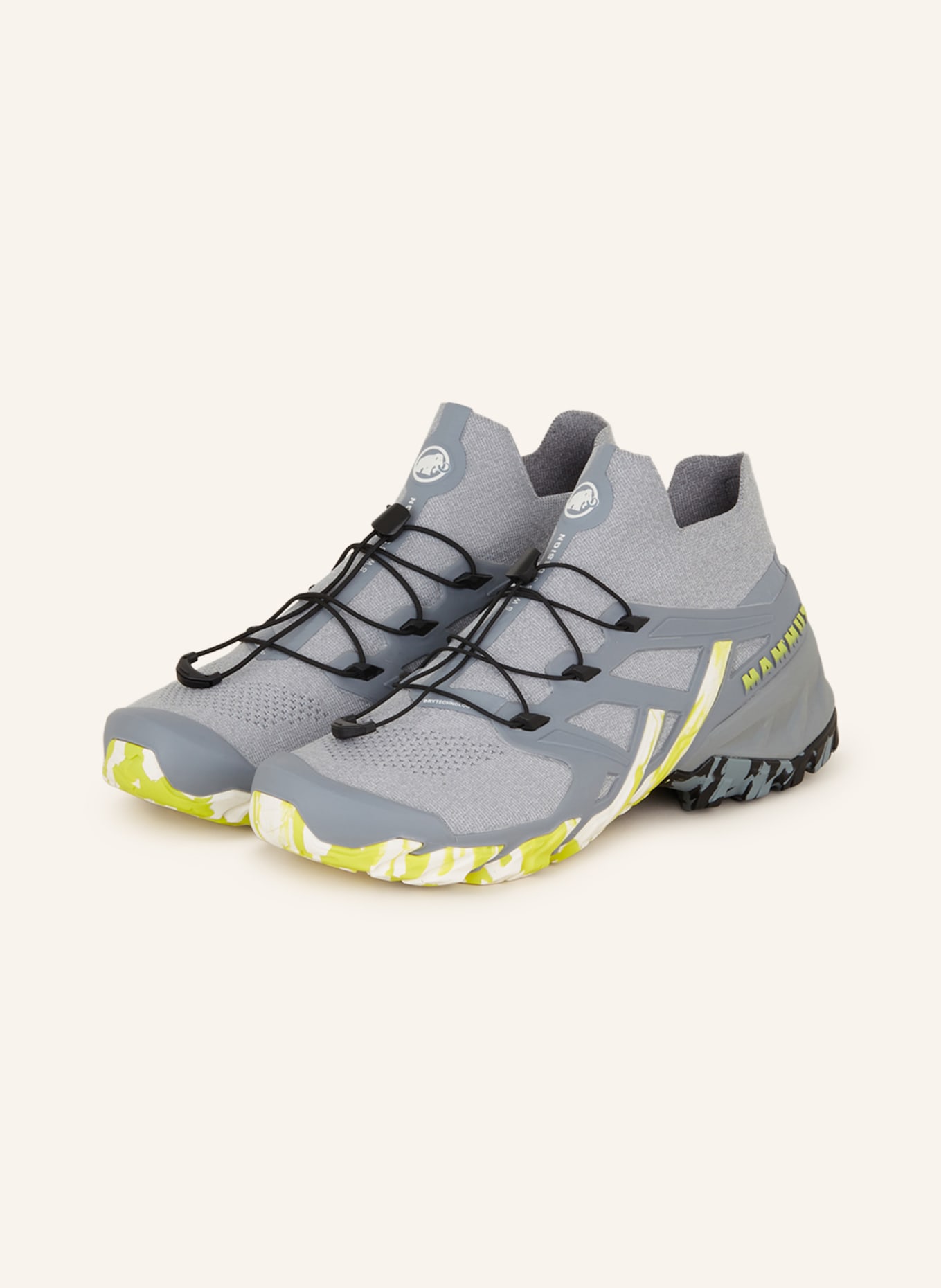 MAMMUT Trekking shoes AEGILITY PRO MID DT, Color: LIGHT GRAY/ YELLOW/ GRAY (Image 1)