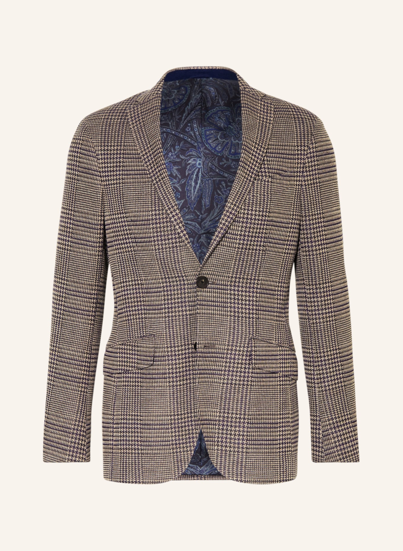 ETRO Tailored jacket regular fit, Color: BEIGE/ DARK BLUE (Image 1)