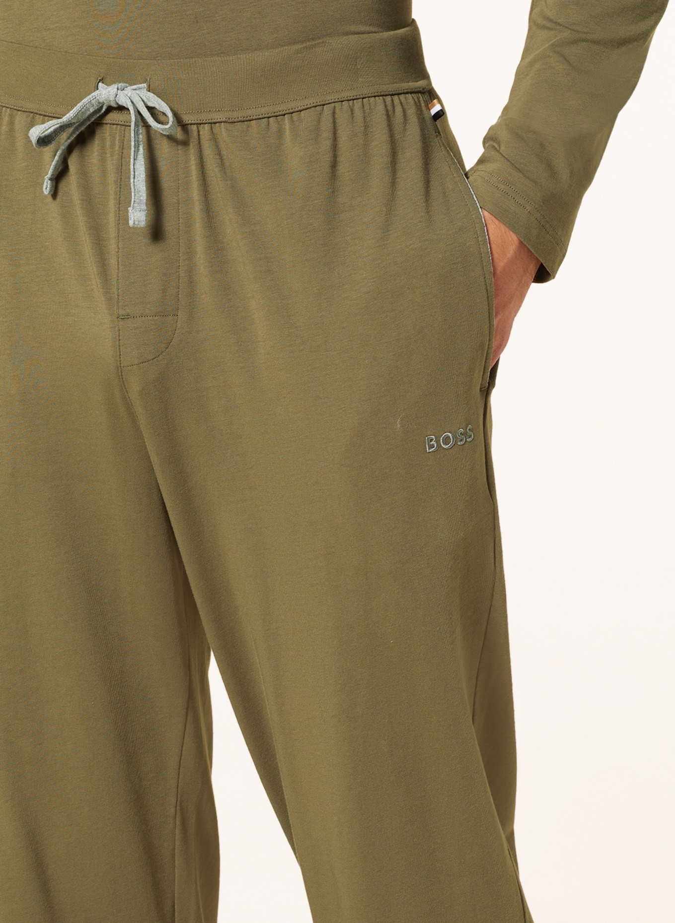 BOSS Pohodlné domácí kalhoty MIX&MATCH, Barva: KHAKI (Obrázek 5)