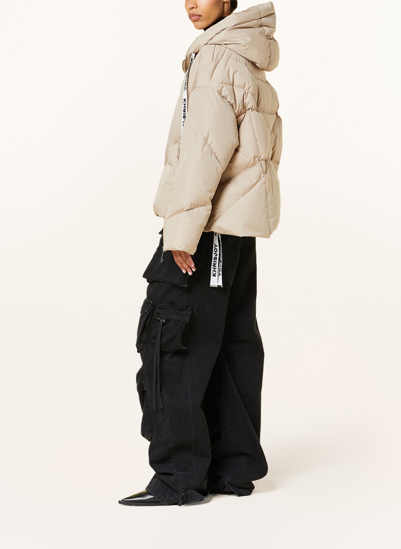 KHRISJOY Oversized down jacket KHRIS ICONIC, Color: BEIGE (Image 4)