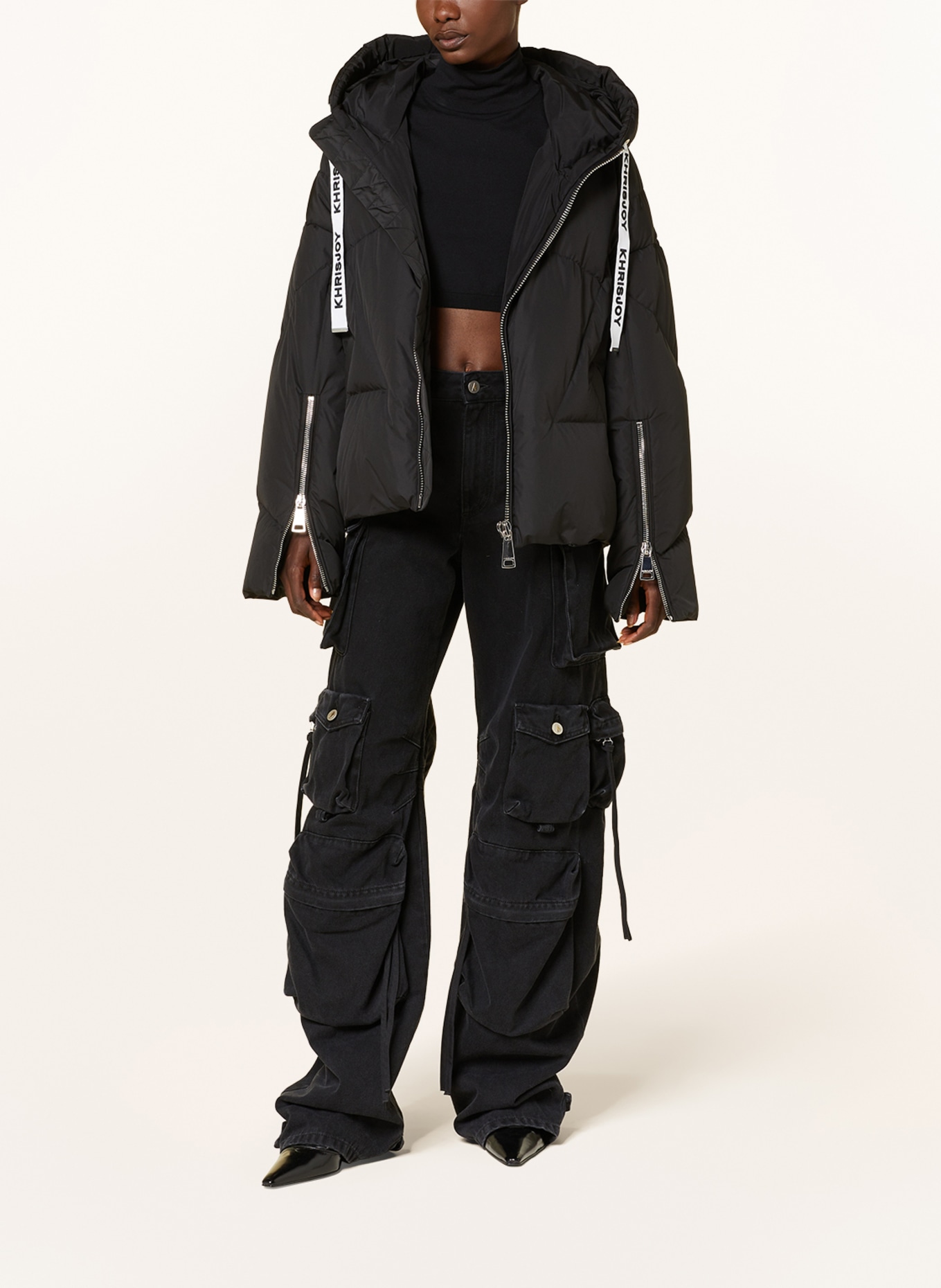 KHRISJOY Oversized down jacket KHRIS ICONIC, Color: BLACK (Image 2)