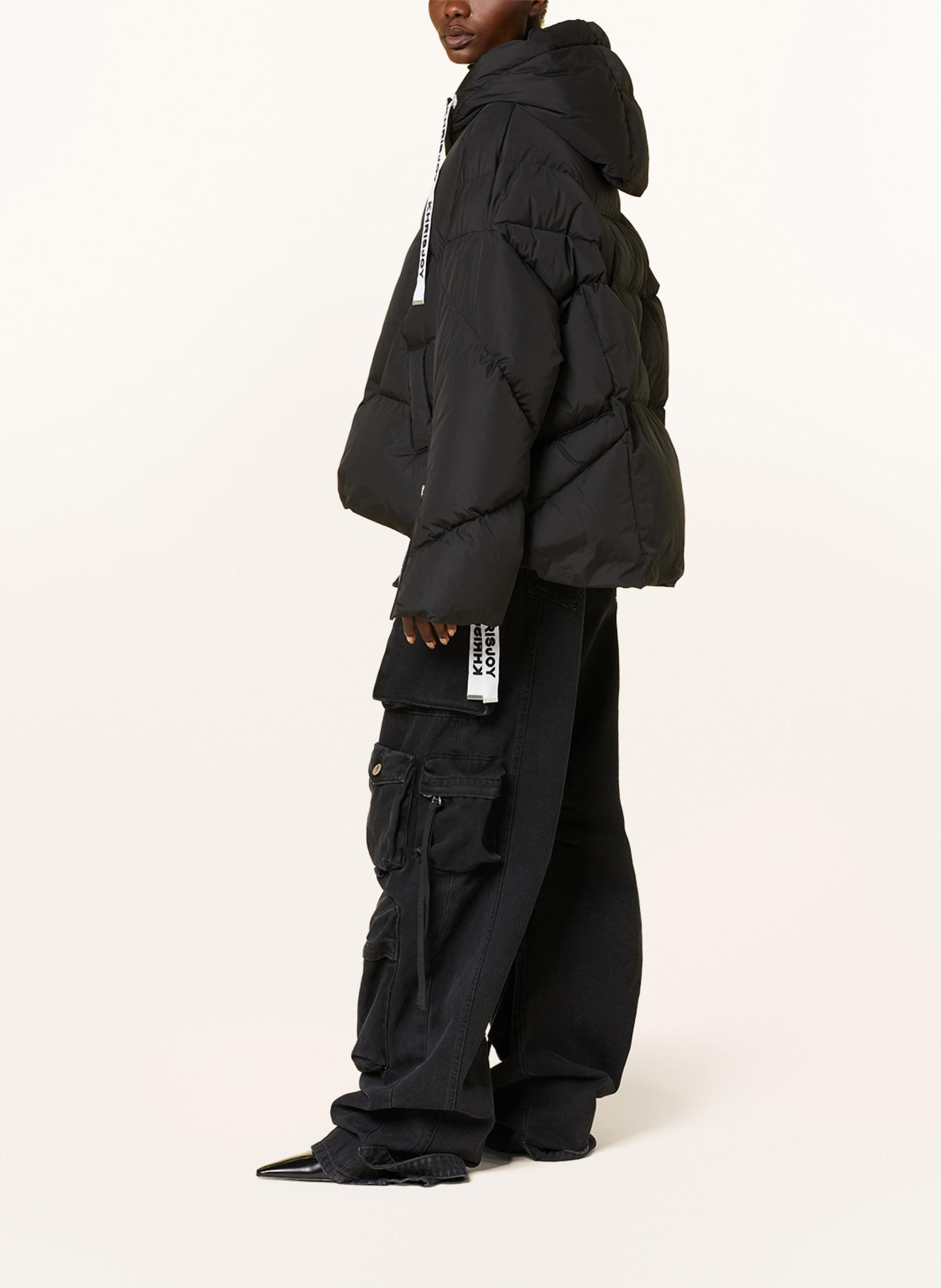 KHRISJOY Oversized down jacket KHRIS ICONIC, Color: BLACK (Image 4)
