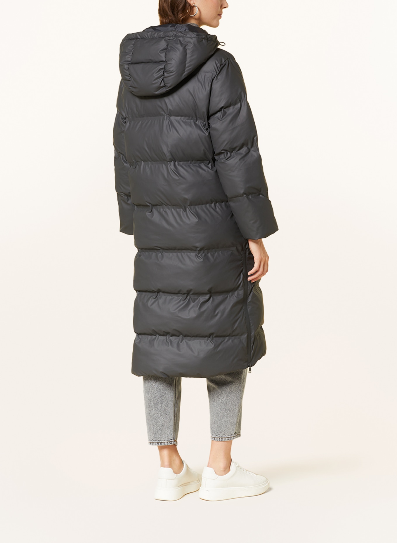 NEO NOIR Steppmantel VIVIANA mit abnehmbarer Kapuze: DUNKELGRAU