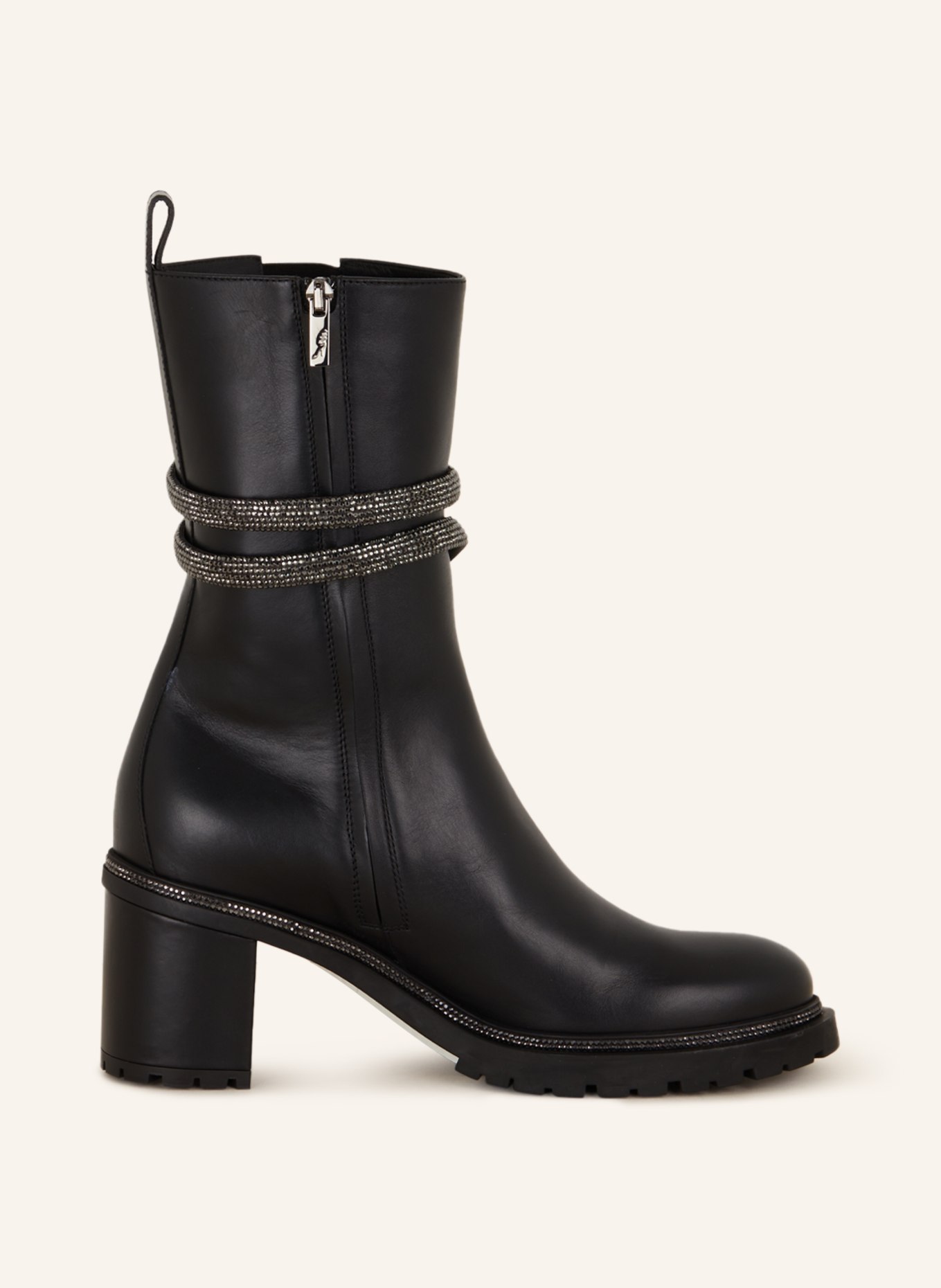 RENE CAOVILLA Ankle boots with decorative gems, Color: BLACK (Image 5)