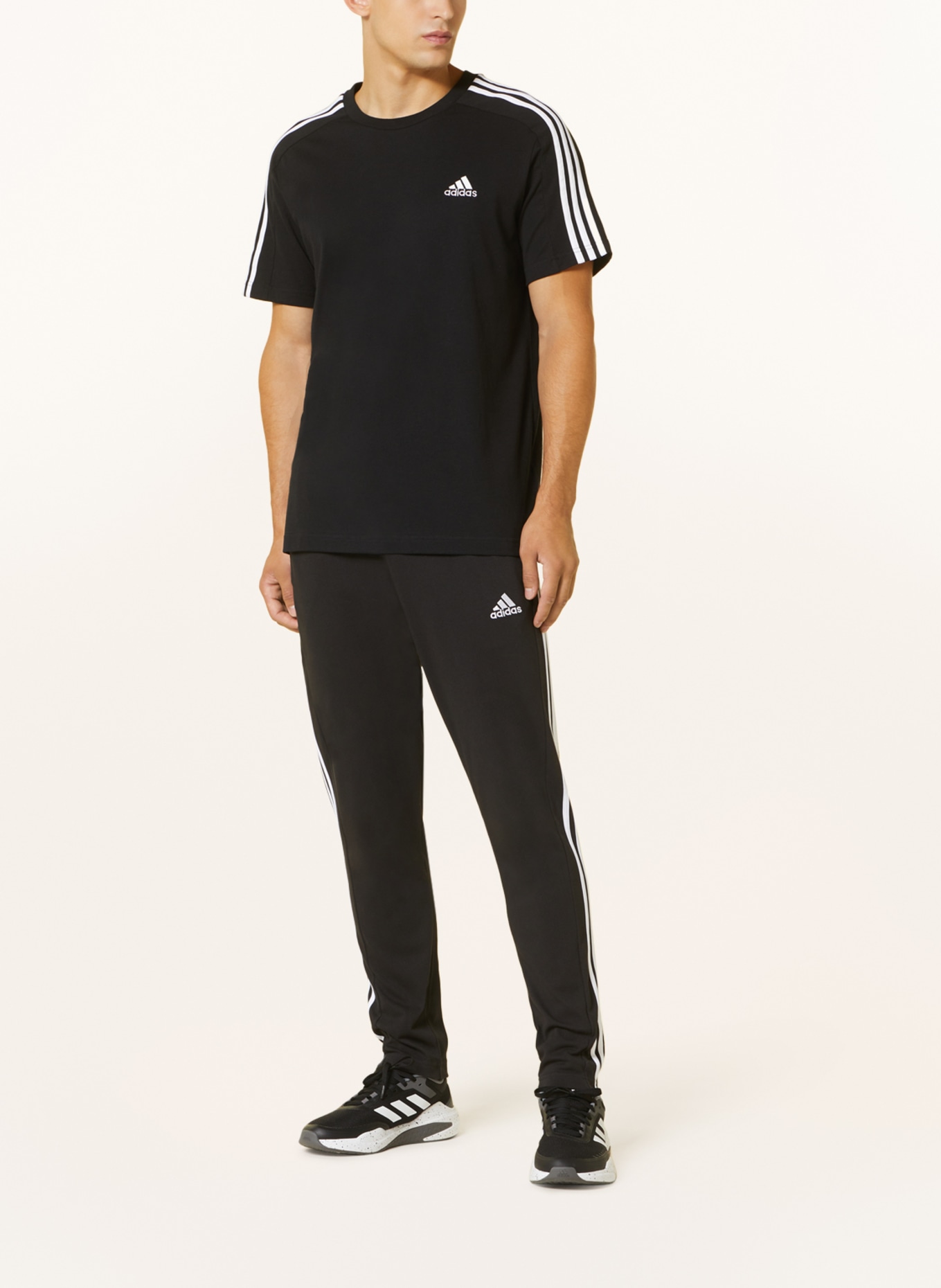 adidas Training pants 3S regular fit, Color: BLACK/ WHITE (Image 2)