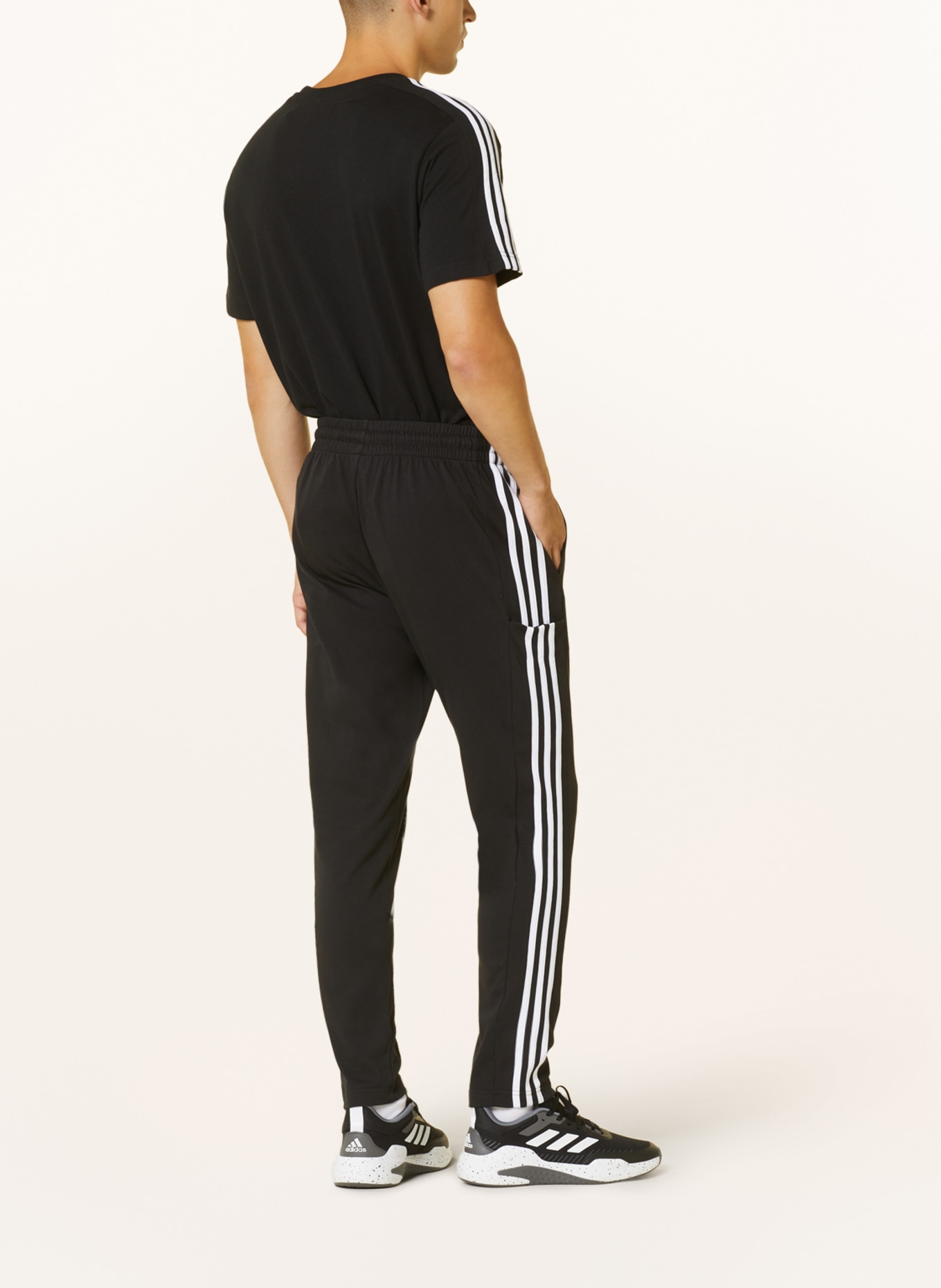 adidas Training pants 3S regular fit, Color: BLACK/ WHITE (Image 3)