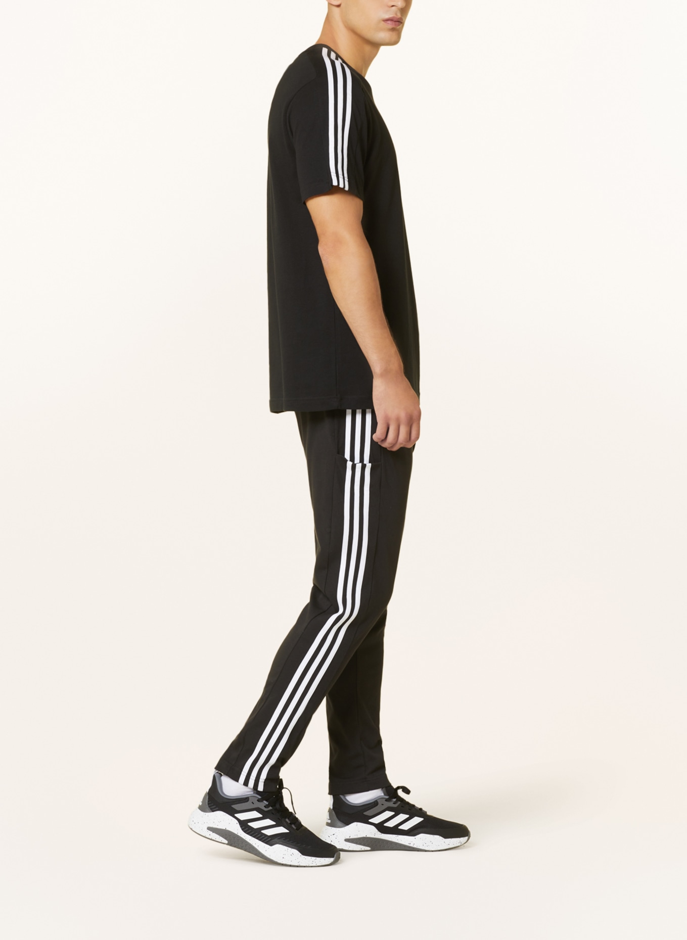 adidas Training pants 3S regular fit, Color: BLACK/ WHITE (Image 4)