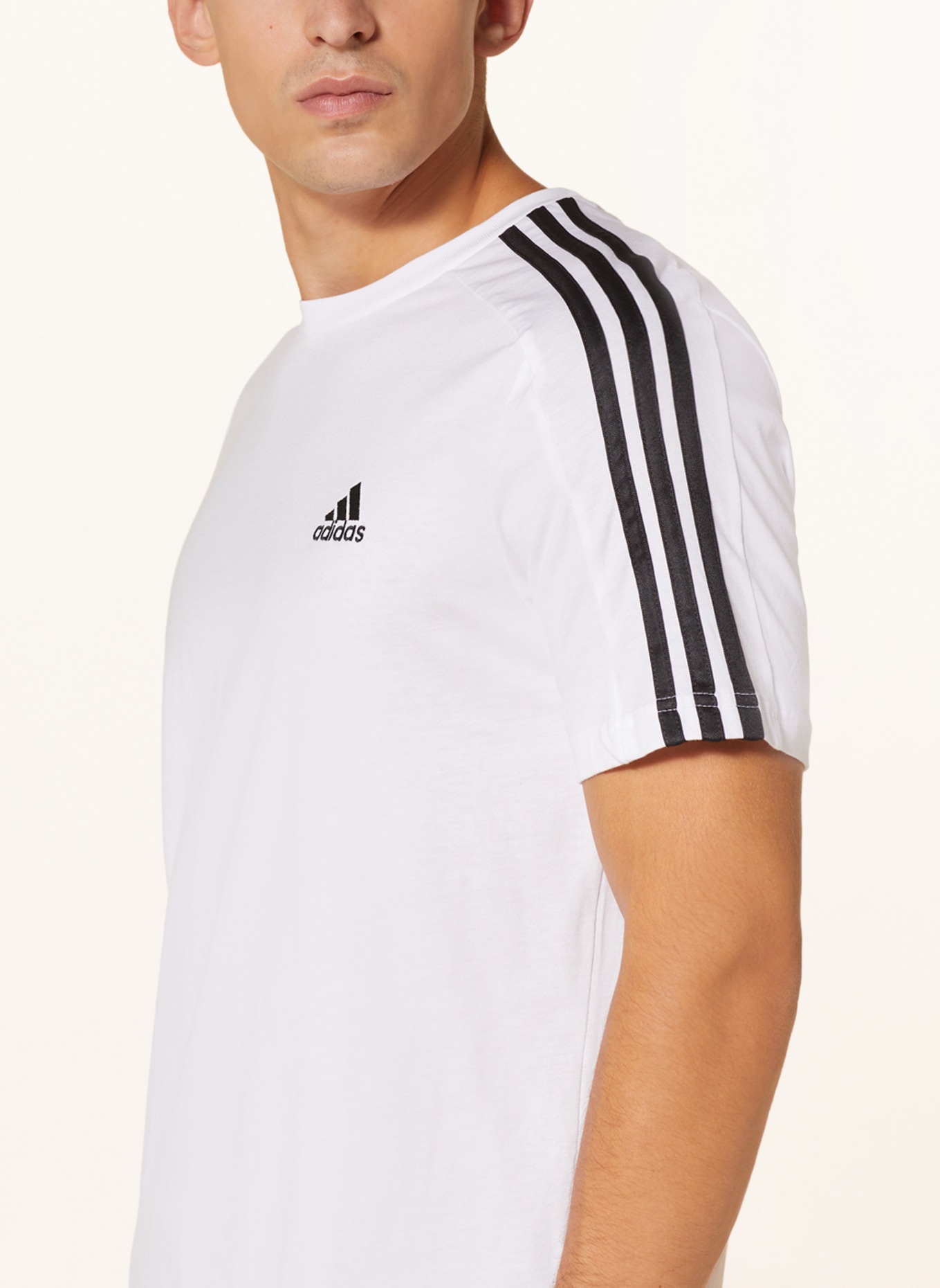 adidas T-shirt ESSENTIALS SINGLE, Color: WHITE/ BLACK (Image 4)