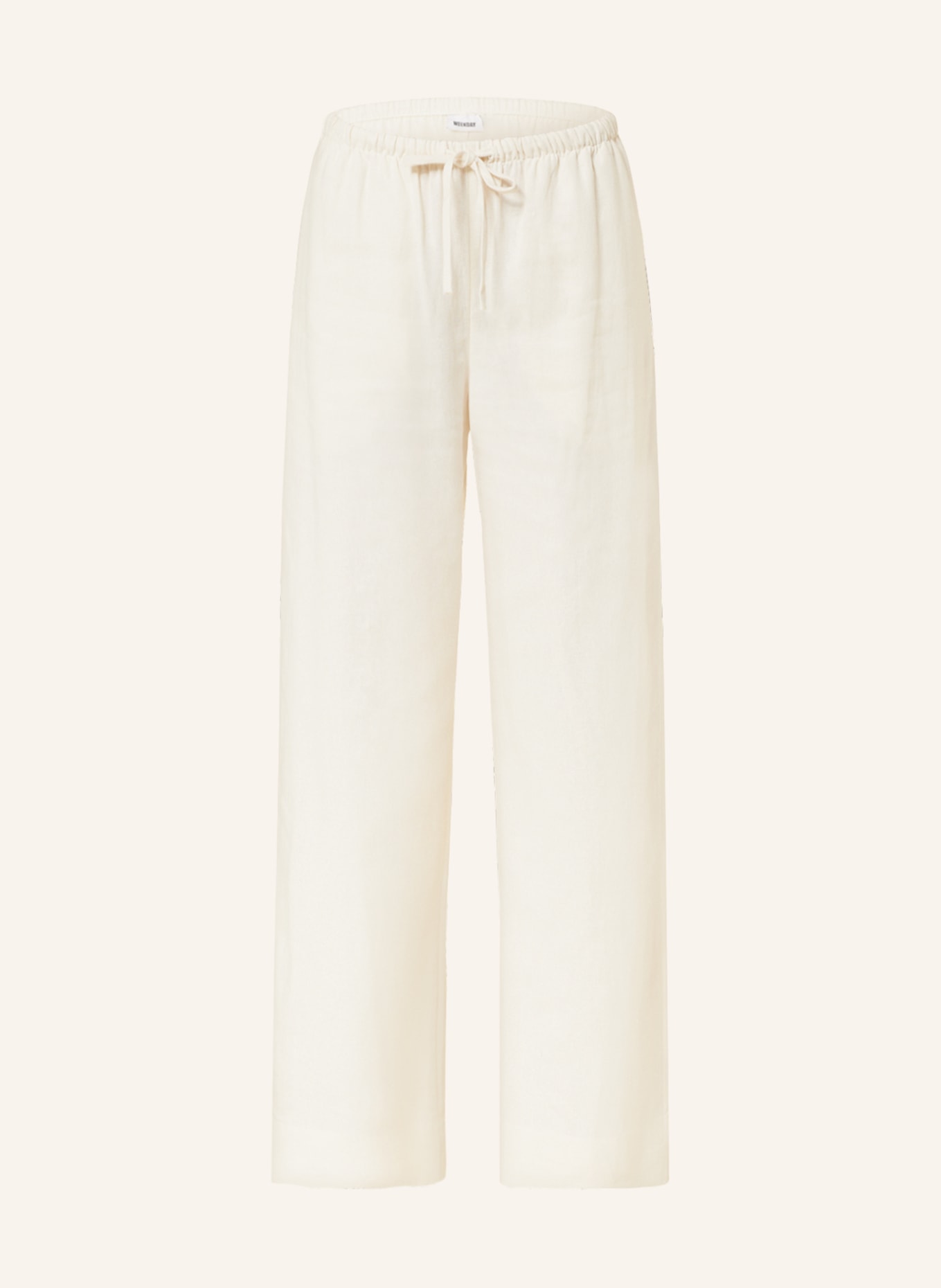 WEEKDAY Wide leg trousers MIA with linen, Color: CREAM (Image 1)