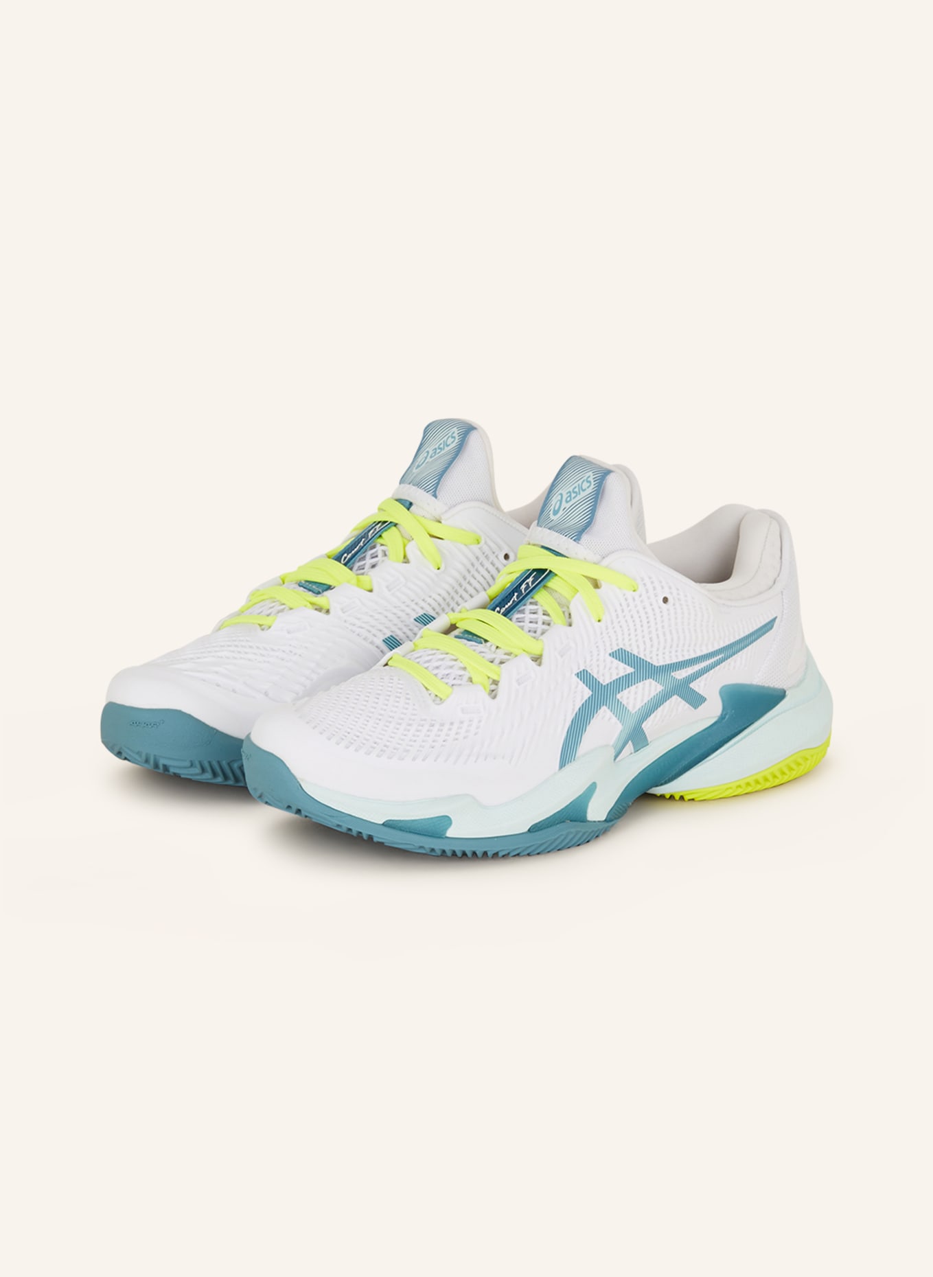 ASICS Tennis shoes COURT FF 3 CLAY, Color: WHITE/ TURQUOISE (Image 1)