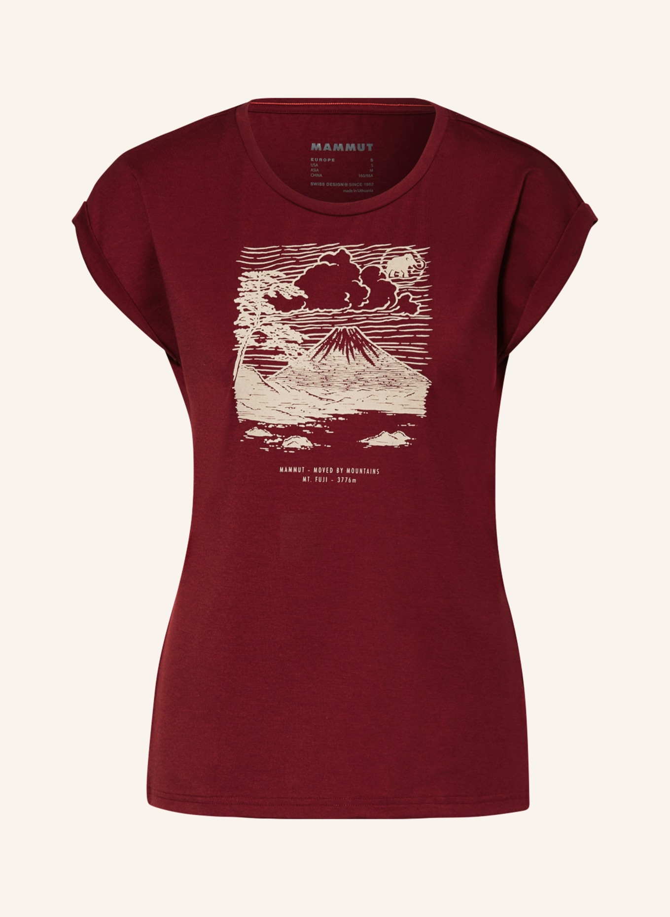 MAMMUT T-shirt FUJIYAMA, Color: DARK RED/ LIGHT BROWN (Image 1)