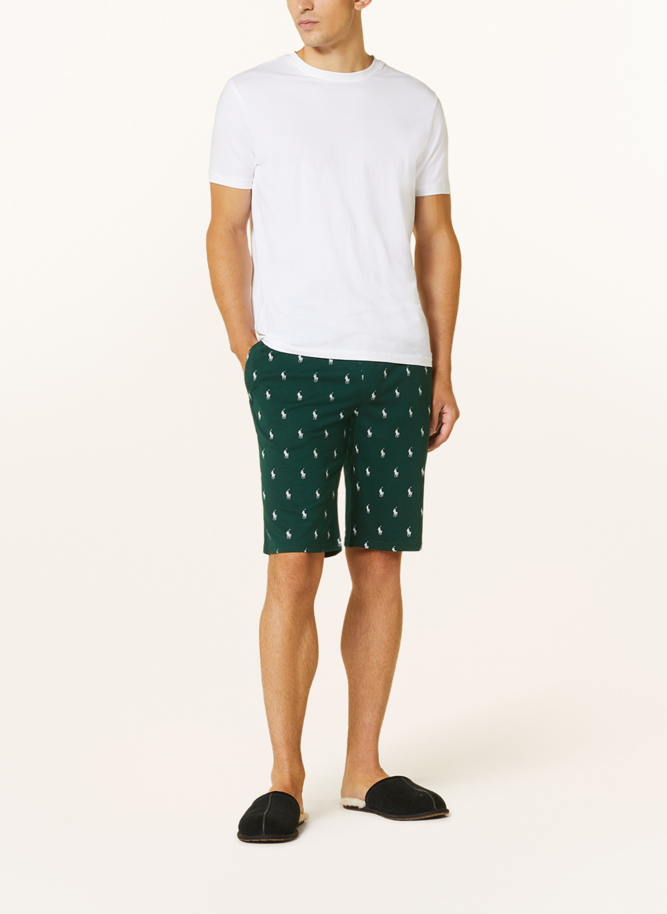 POLO RALPH LAUREN Lounge shorts, Color: GREEN/ WHITE (Image 2)