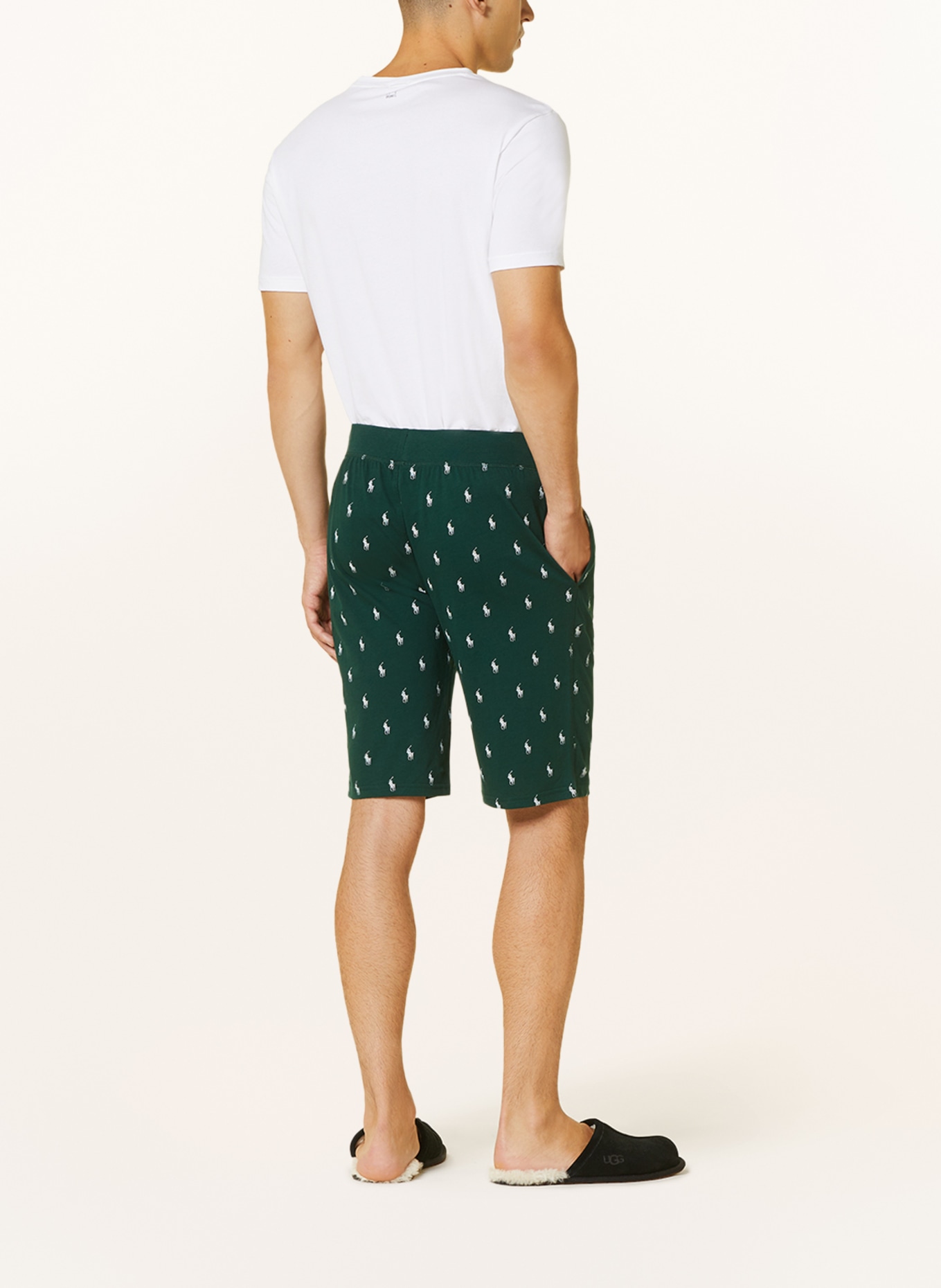 POLO RALPH LAUREN Lounge shorts, Color: GREEN/ WHITE (Image 3)