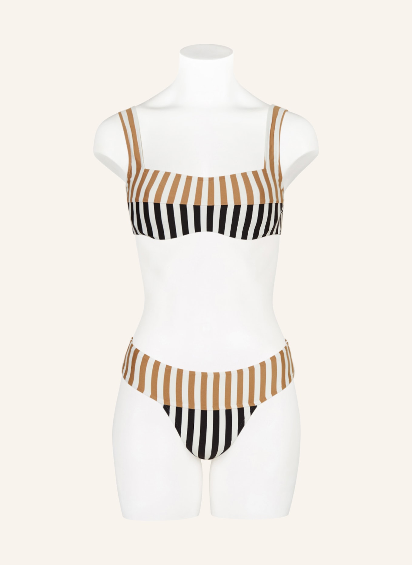 ANDRES SARDA Underwired bikini top PERRIAND, Color: WHITE/ BROWN/ BLACK (Image 2)