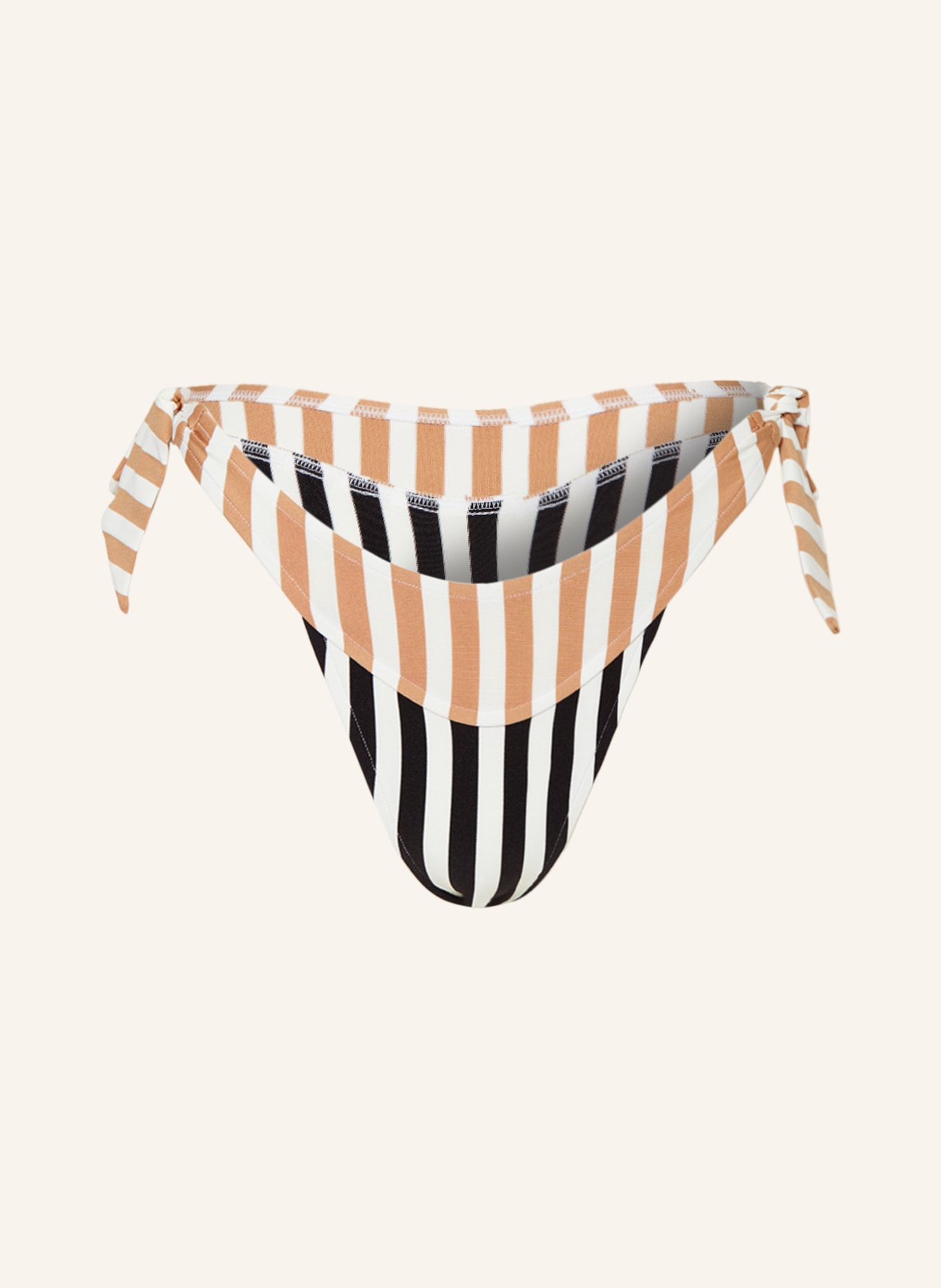 ANDRES SARDA Triangle bikini bottoms PERRIAND, Color: WHITE/ BLACK/ COGNAC (Image 1)