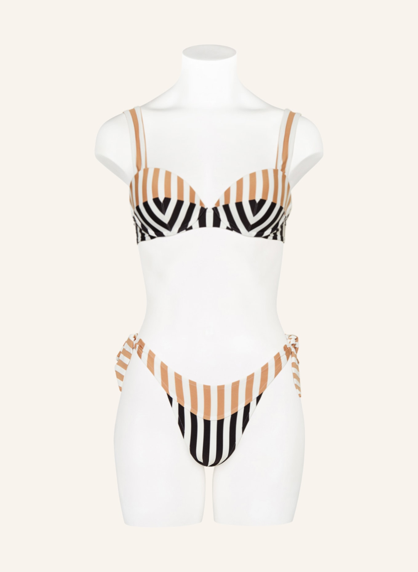 ANDRES SARDA Triangle bikini bottoms PERRIAND, Color: WHITE/ BLACK/ COGNAC (Image 2)