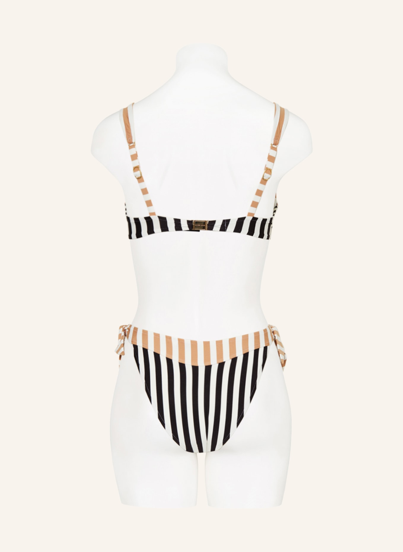 ANDRES SARDA Triangle bikini bottoms PERRIAND, Color: WHITE/ BLACK/ COGNAC (Image 3)