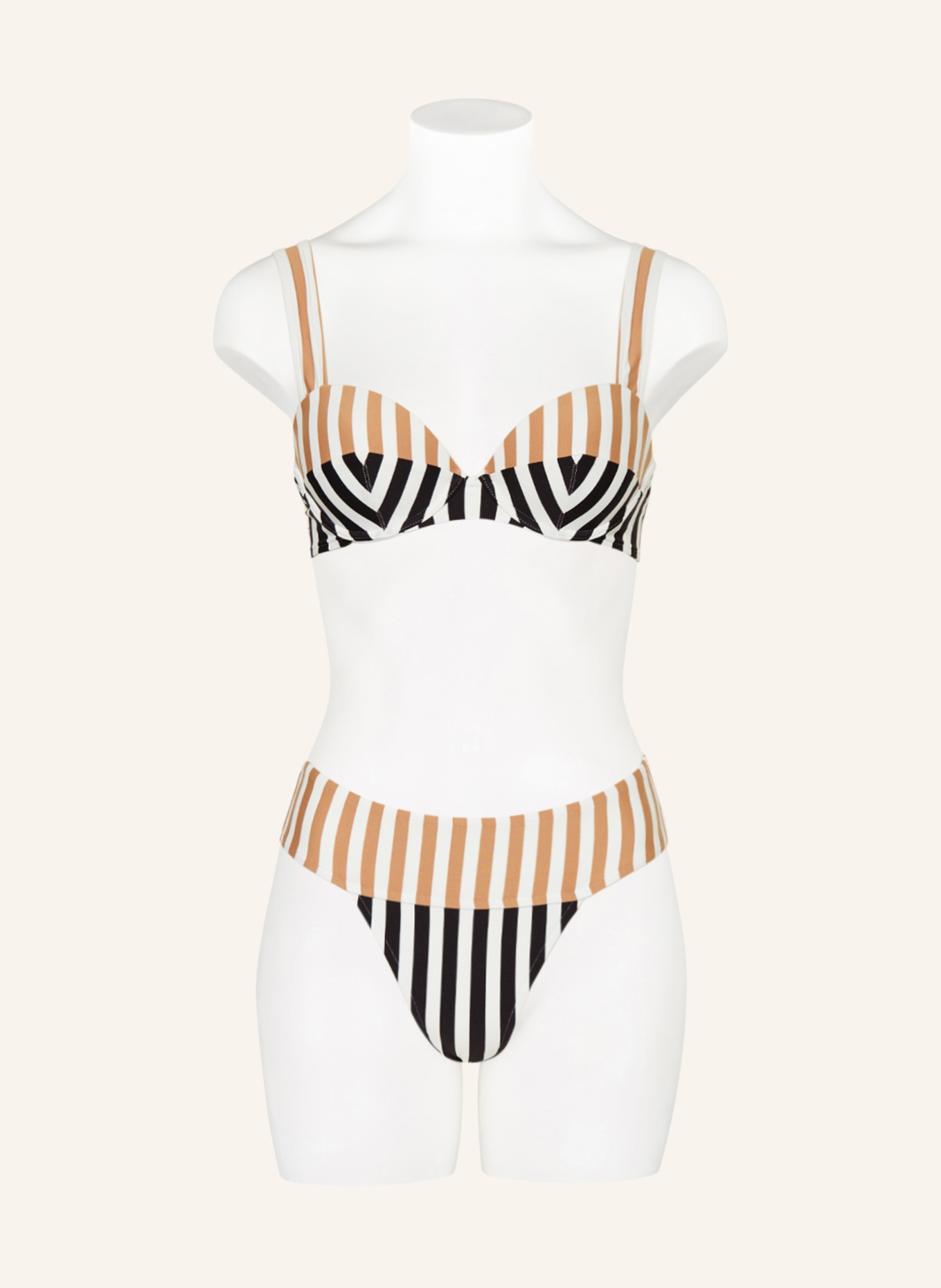 ANDRES SARDA Basic bikini bottoms PERRIAND, Color: WHITE/ BLACK/ COGNAC (Image 2)