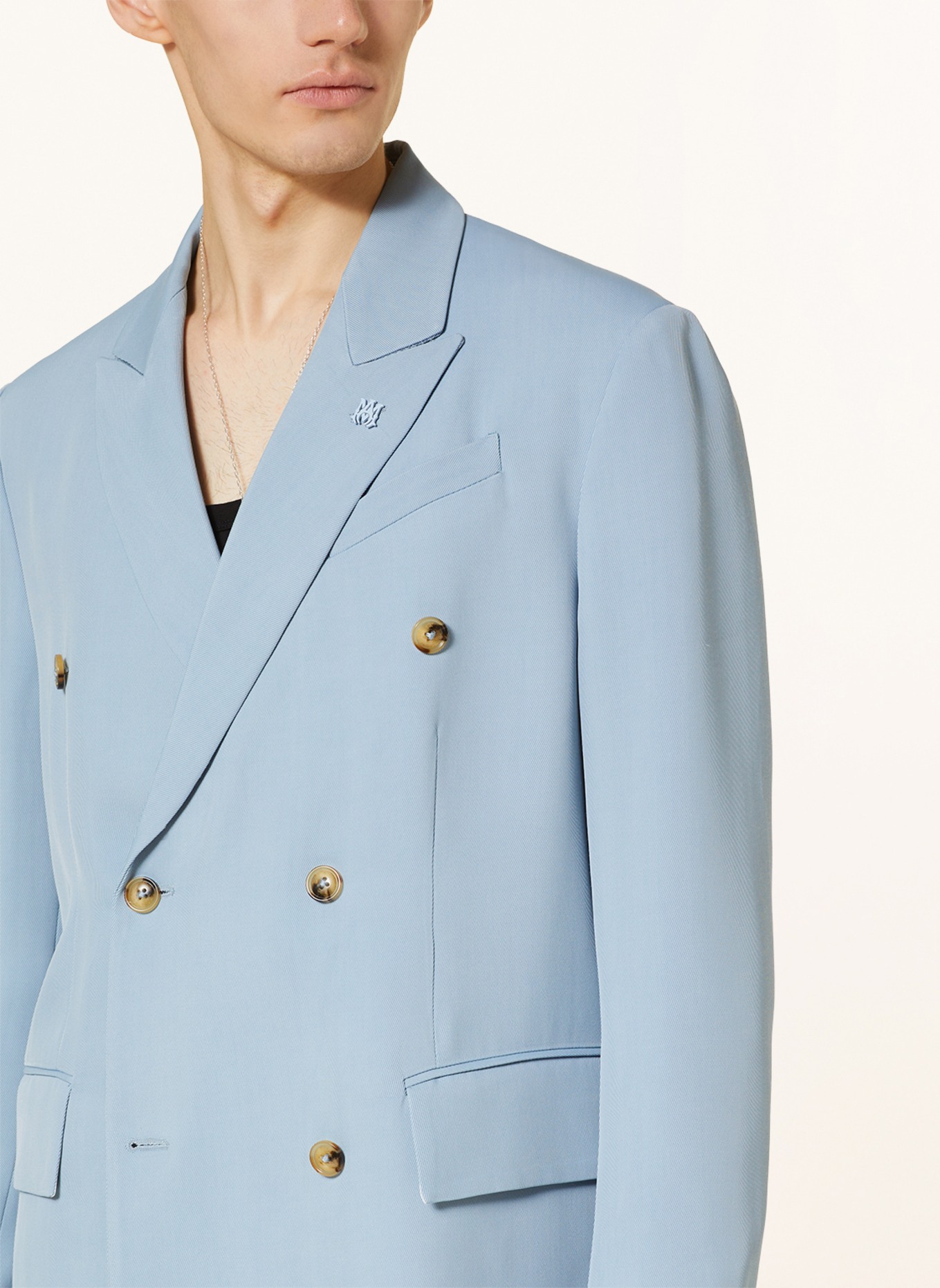 Mens light blue outlet double breasted blazer