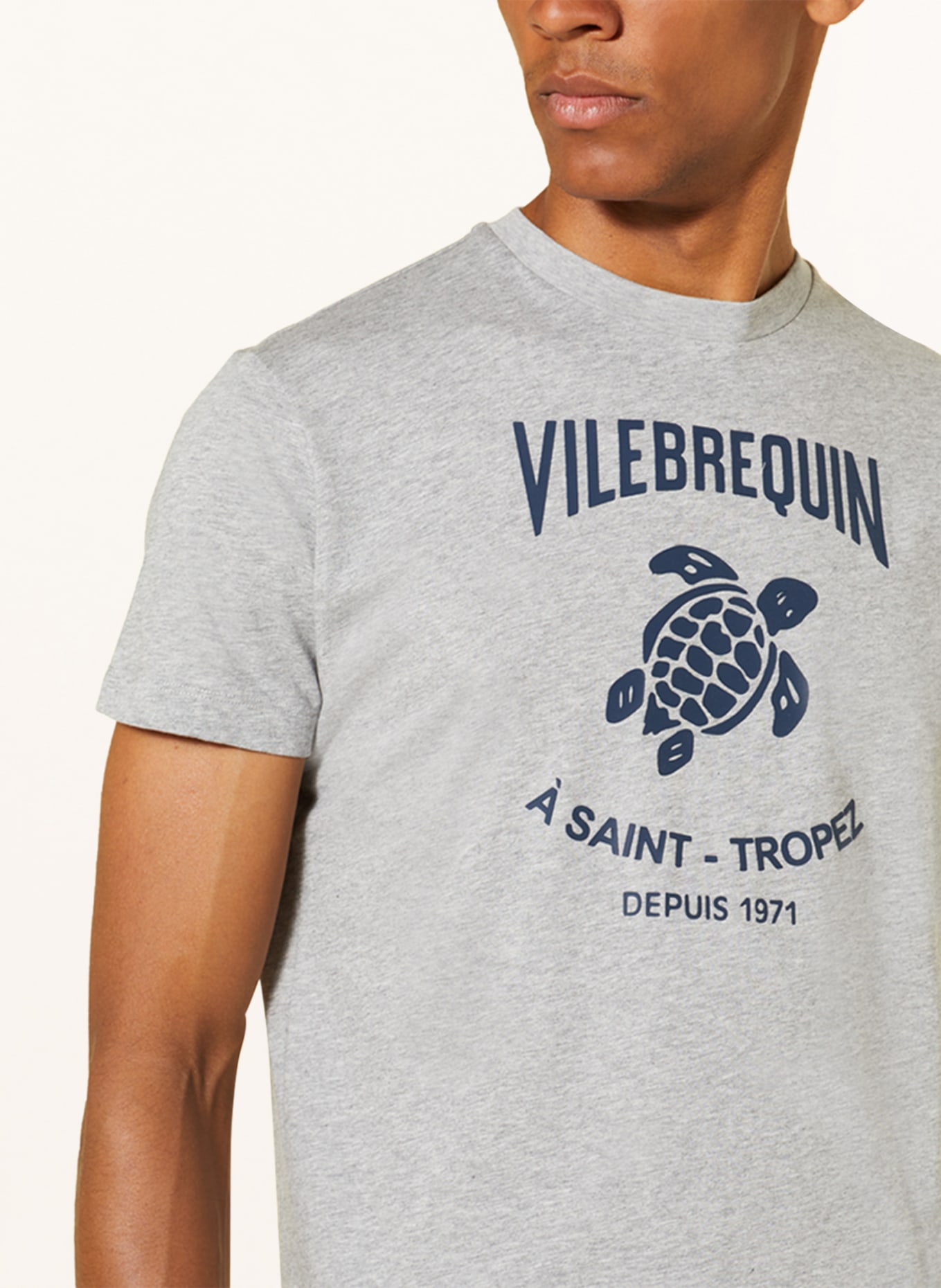 VILEBREQUIN T-shirt PORTISOL, Color: GRAY/ DARK BLUE (Image 4)