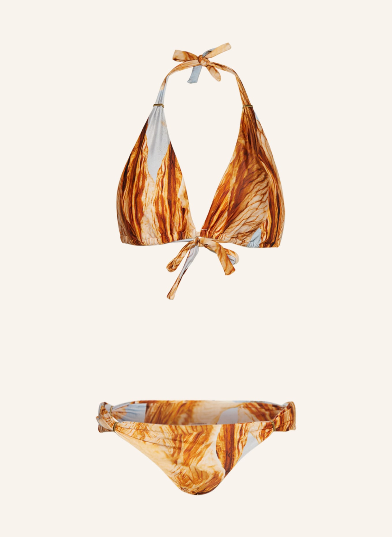 LENNY NIEMEYER Triangel-Bikini, Farbe: COGNAC/ SCHWARZ/ HELLBLAU (Bild 1)