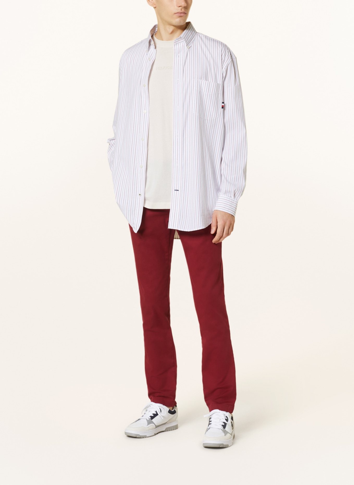 TOMMY HILFIGER Chino BLEECKER Slim Fit: DUNKELROT